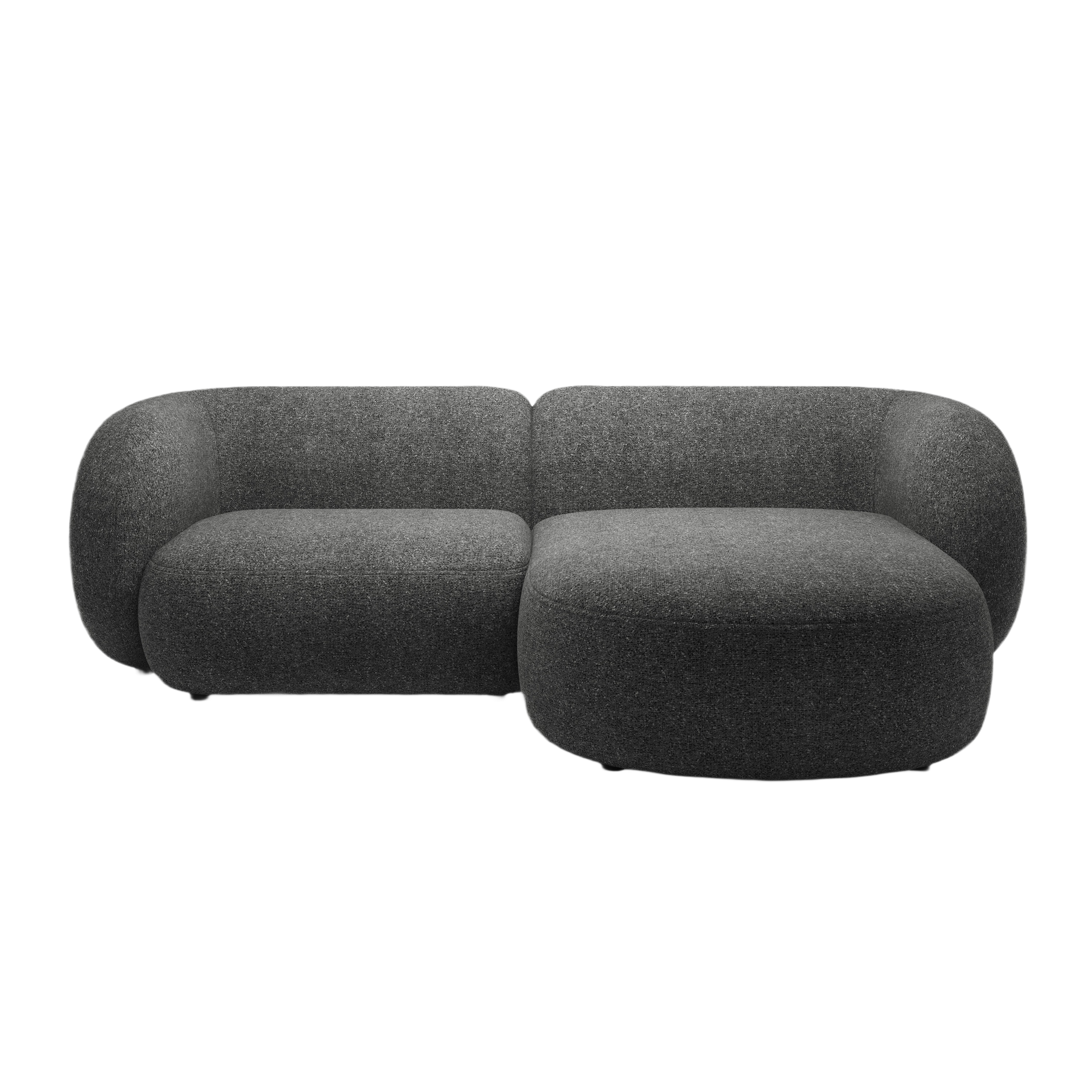 Right-facing 2-seater corner sofa KATE dark gray mélange