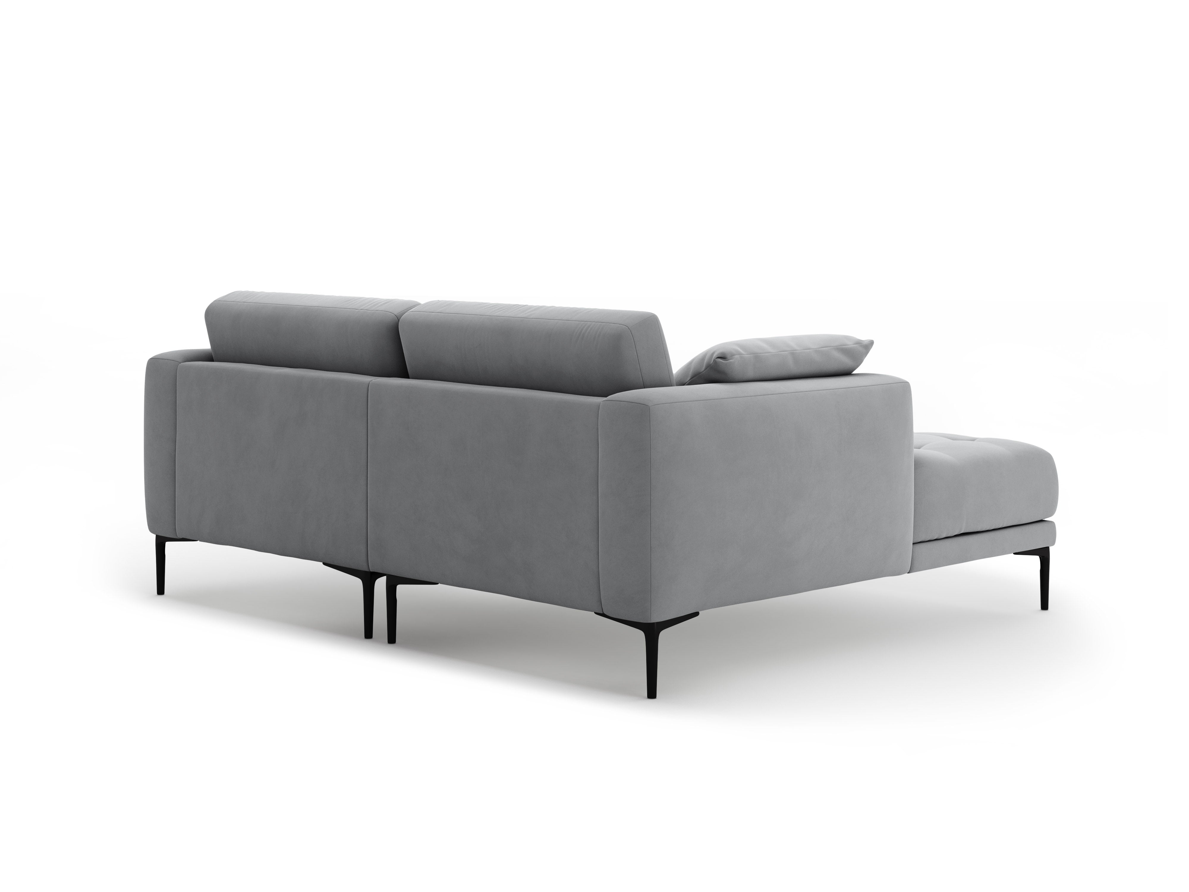 Ecksofa linksseitig aus Samt BEMY grau