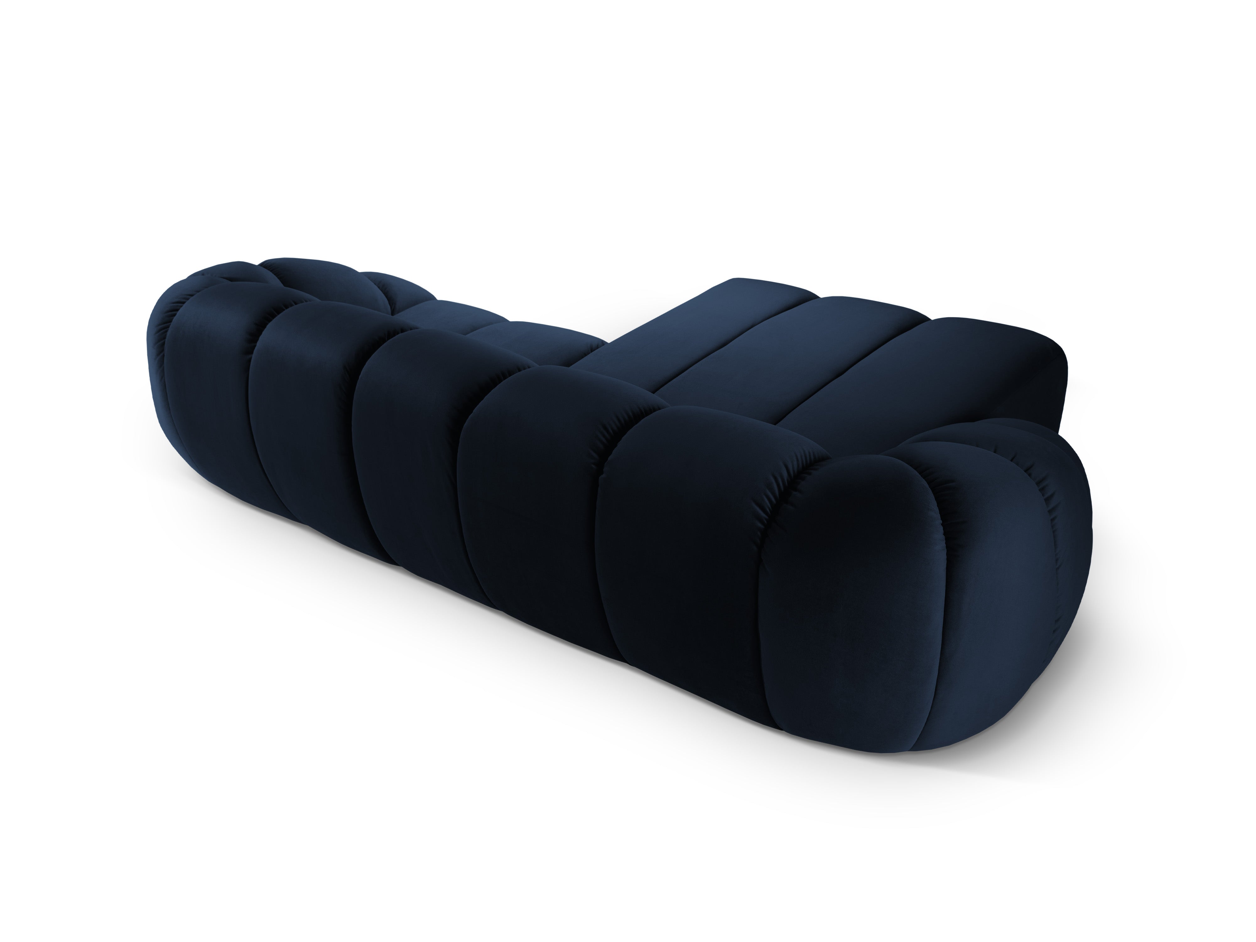 Samt-Ecksofa 3-sitzig links DIANA königsblau