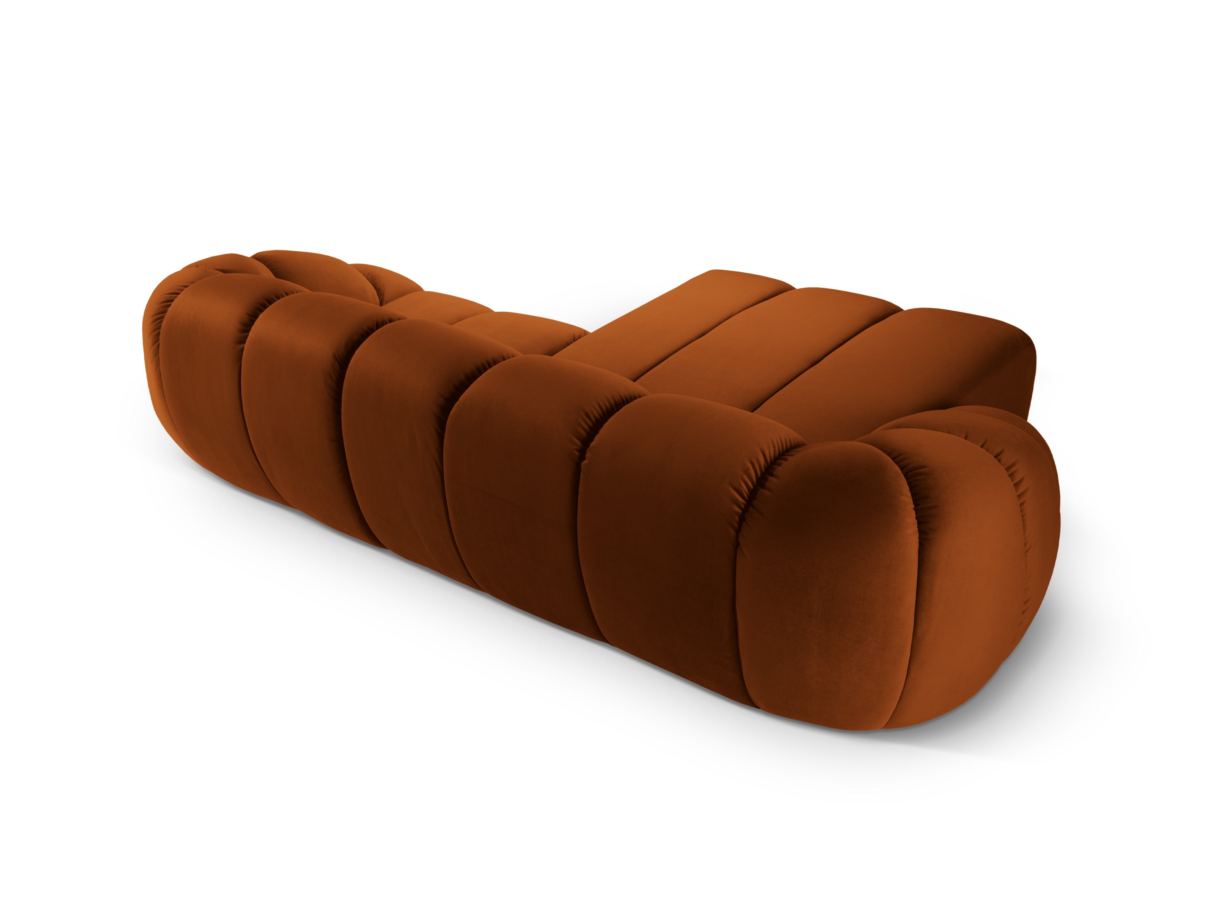 Samt-Ecksofa 3-sitzig links DIANA terrakotta