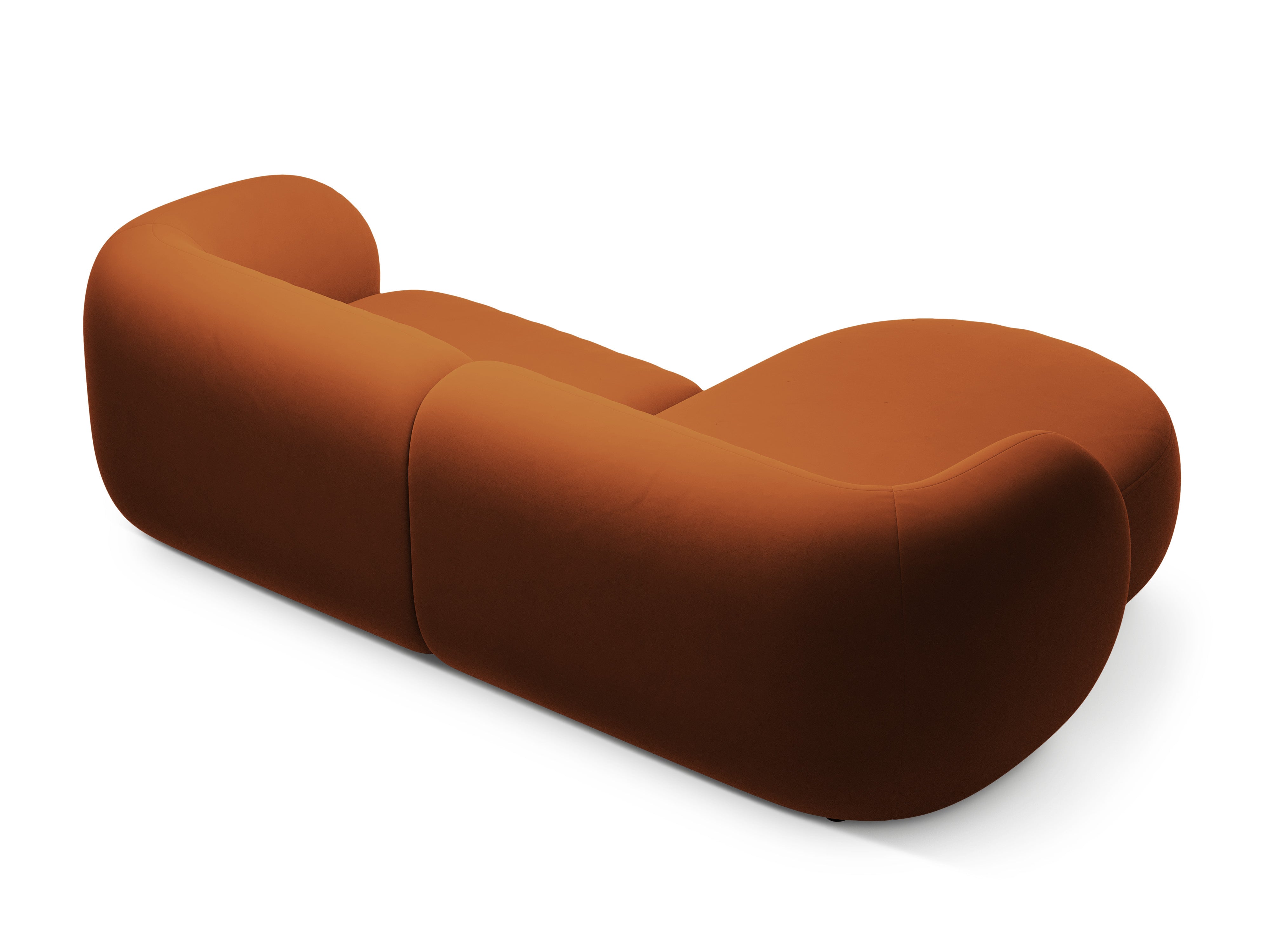 Samt-Ecksofa linksseitig 2-sitzig KATE terracotta