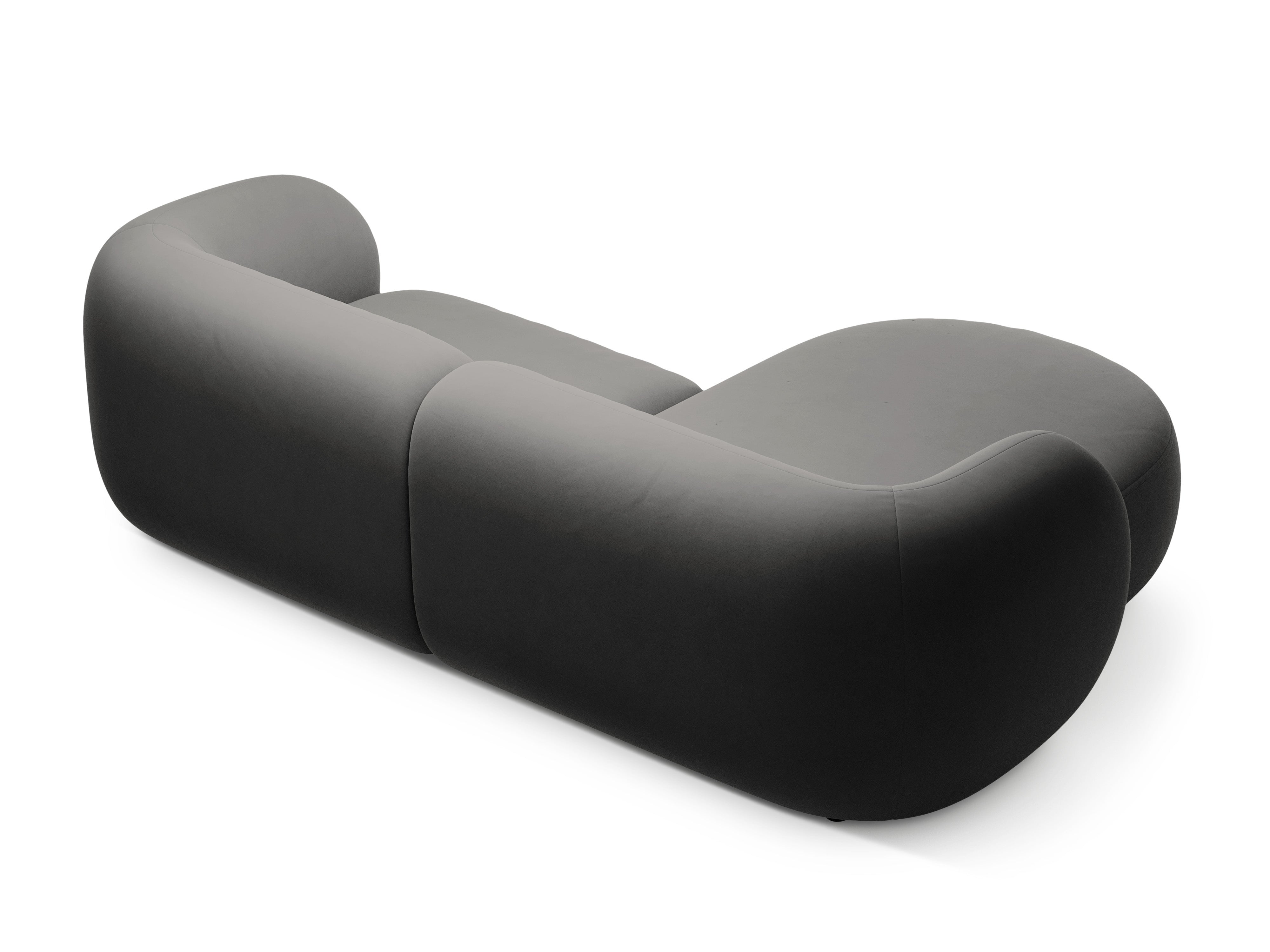 Donkergrijze 2-zits fluwelen hoekbank KATE links