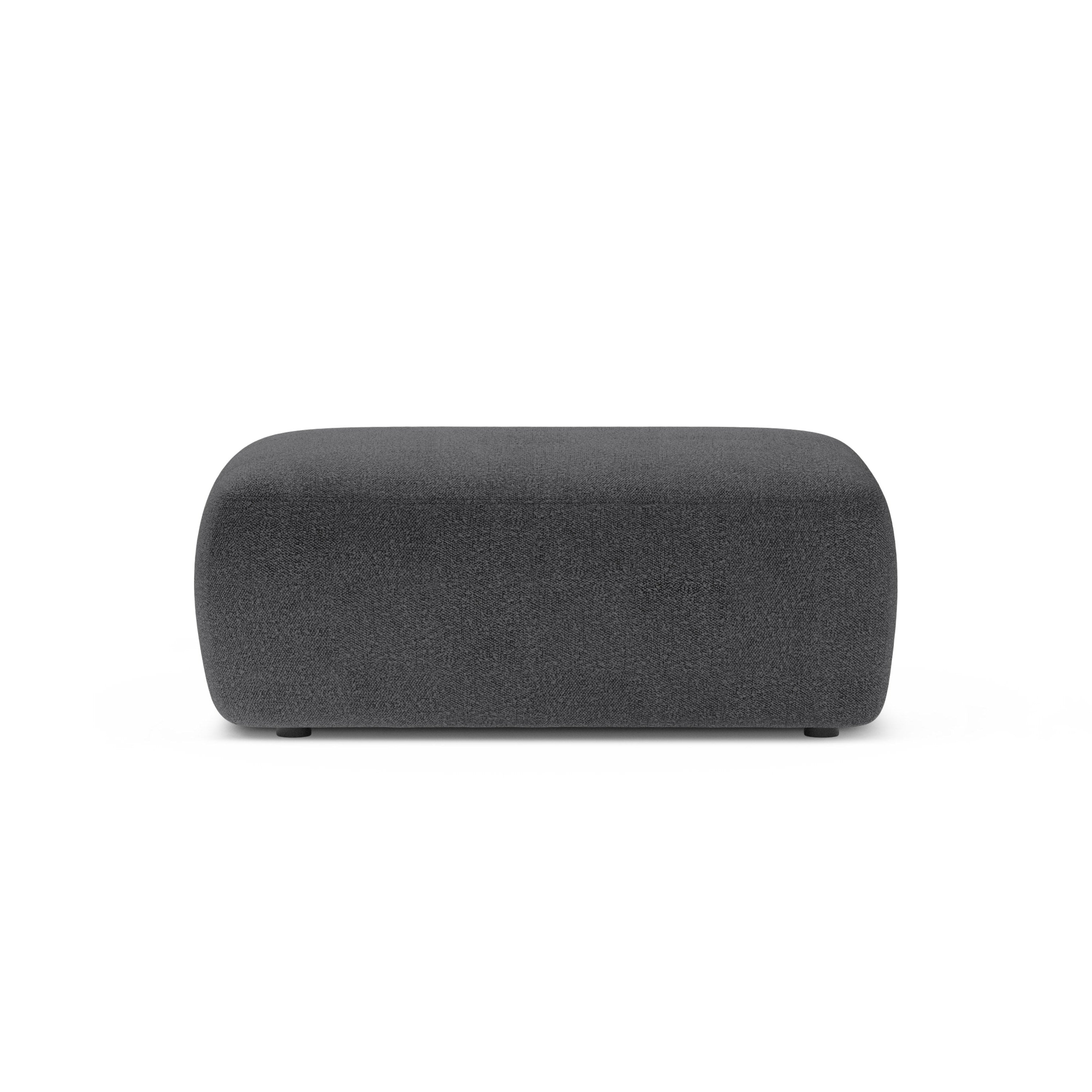 Rechteckiger Hocker KATE dunkelgrau Boucle