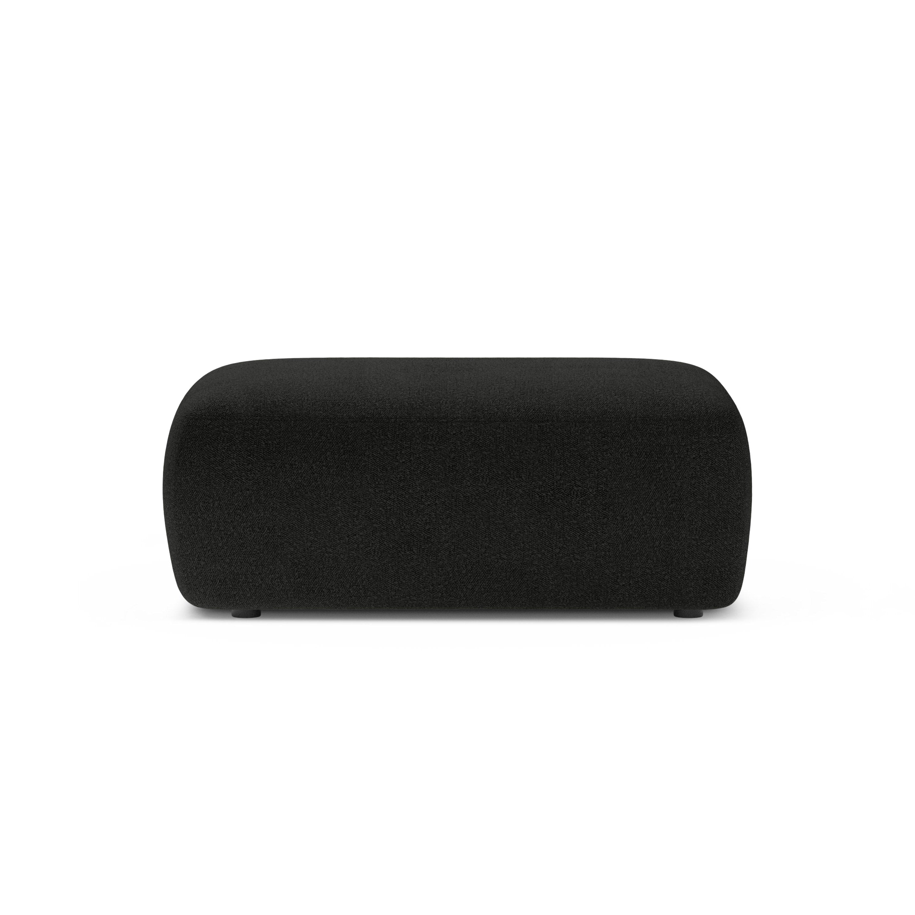 Rechteckiger Hocker KATE schwarzes Boucle