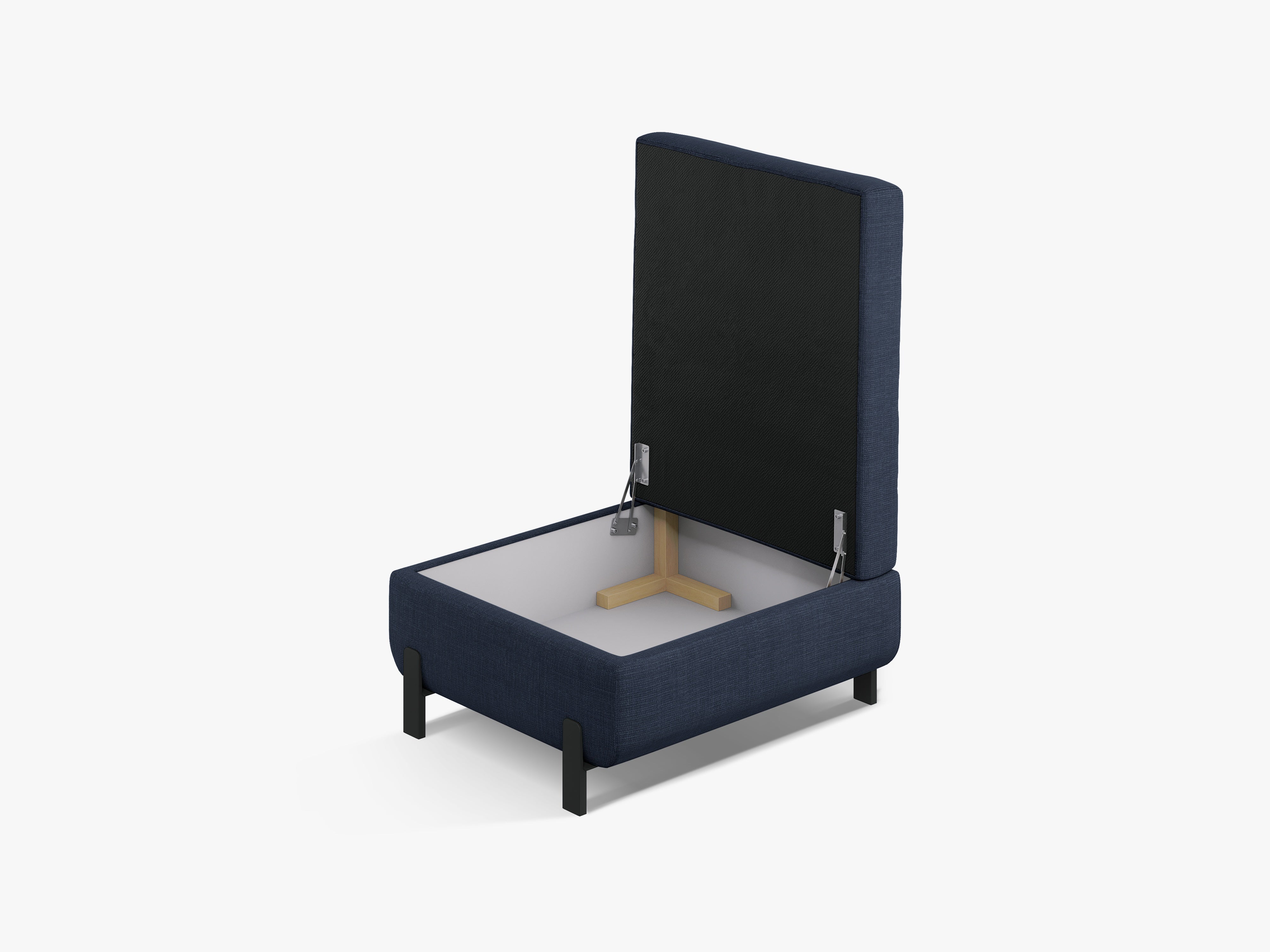 GLORIA pouf with storage blue chenille