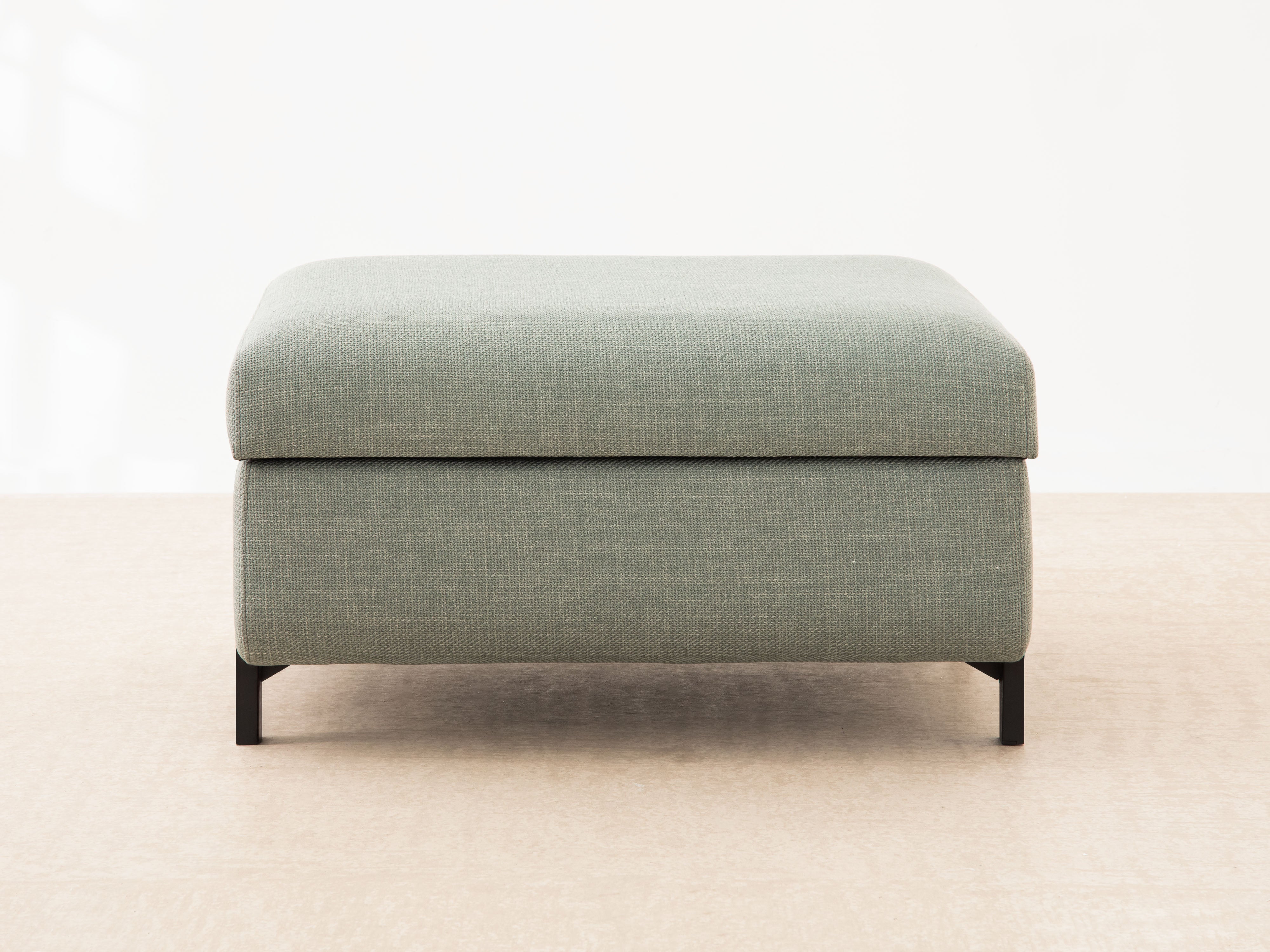 GLORIA pouf with storage blue chenille