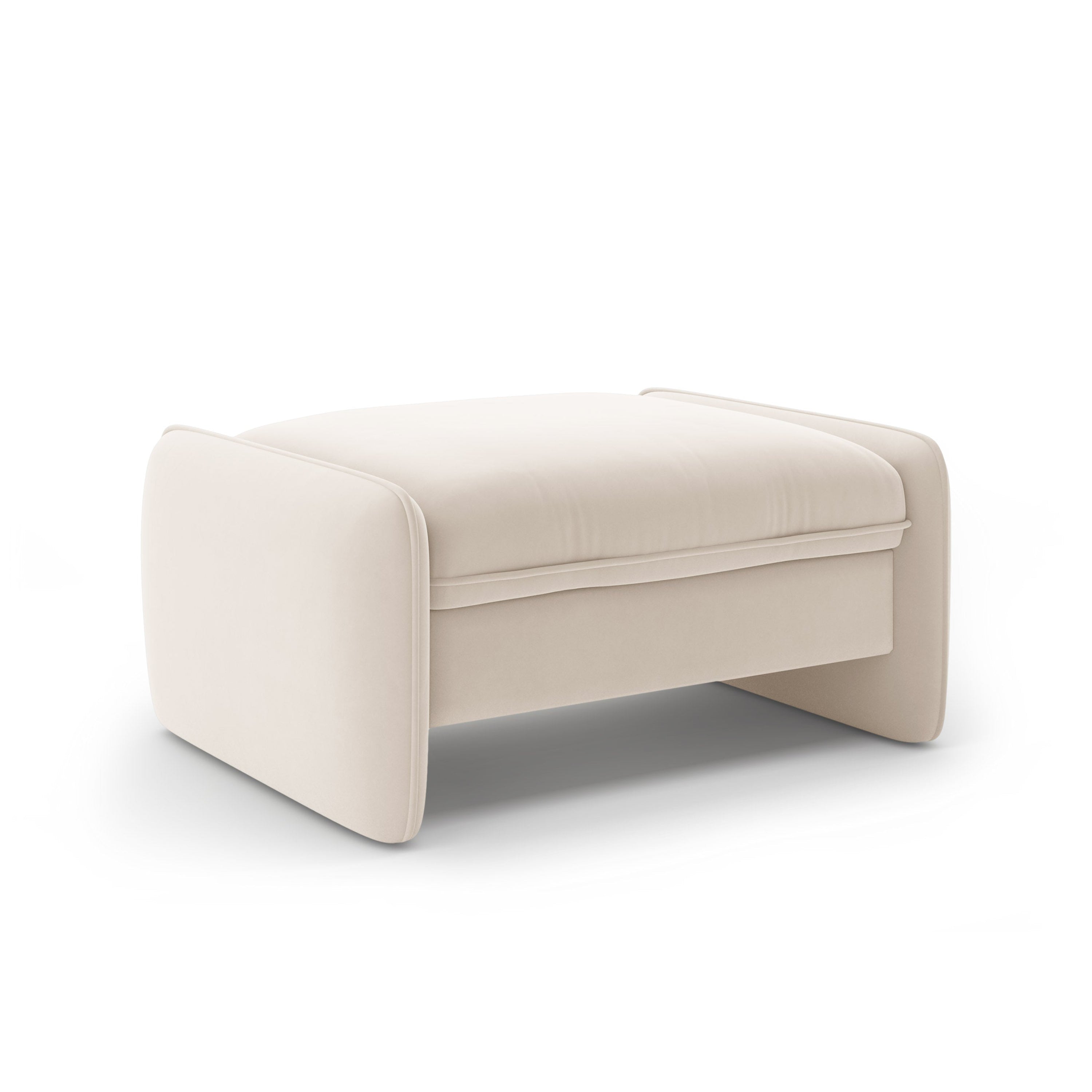 Velvet poef GEORGIA lichtbeige
