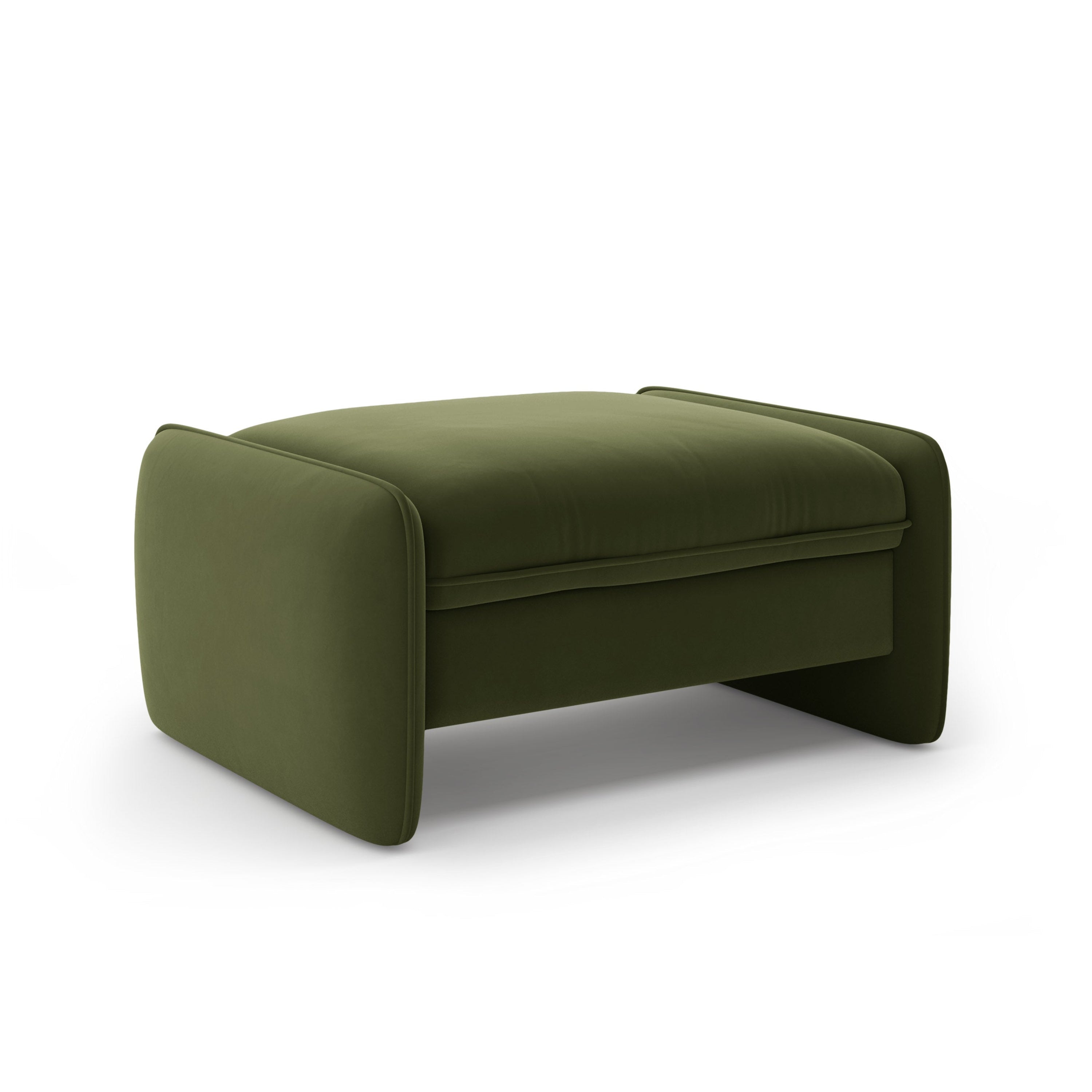 Velours poef GEORGIA legergroen