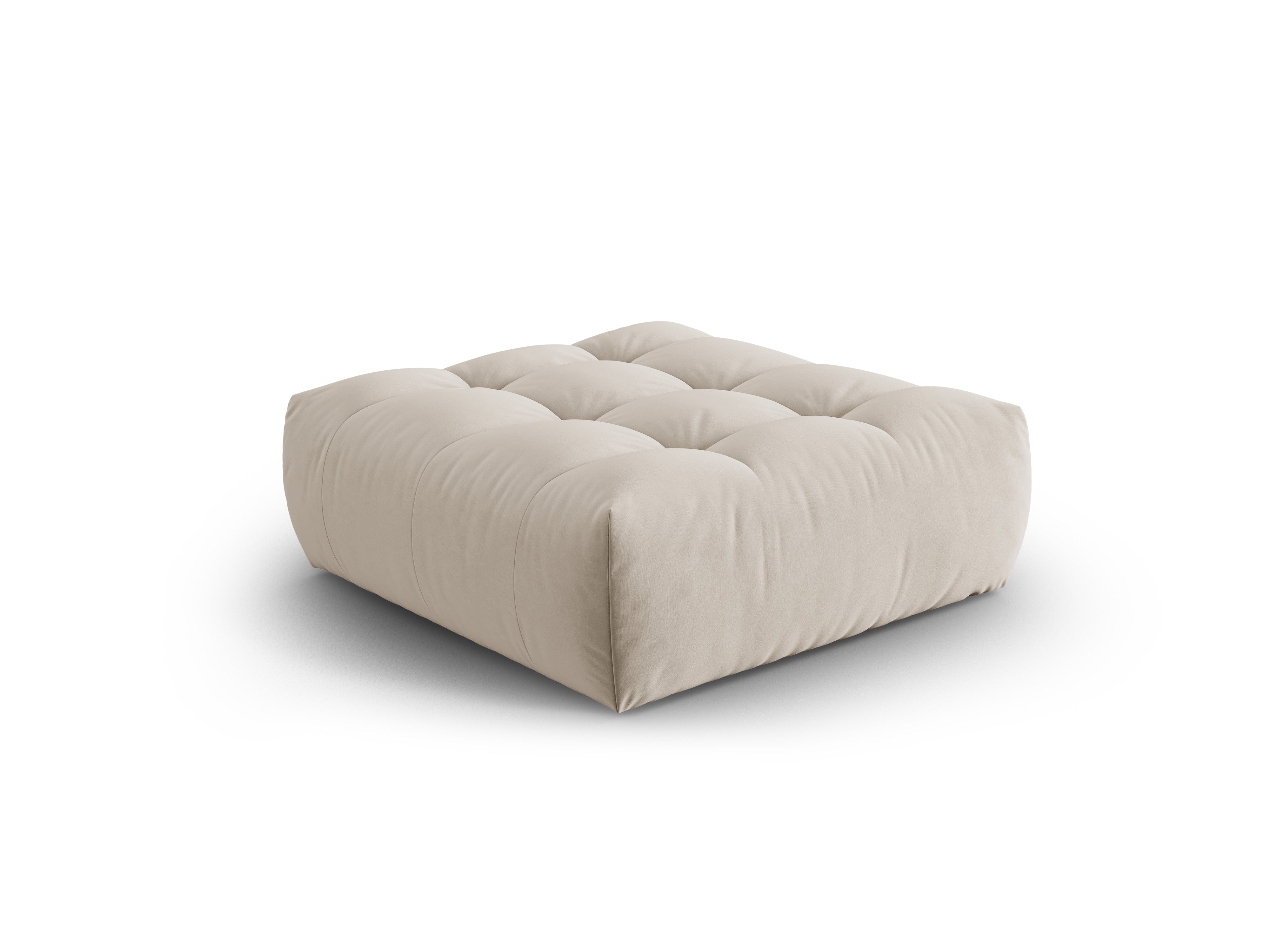 Puf van fluweel BLOOM ecru