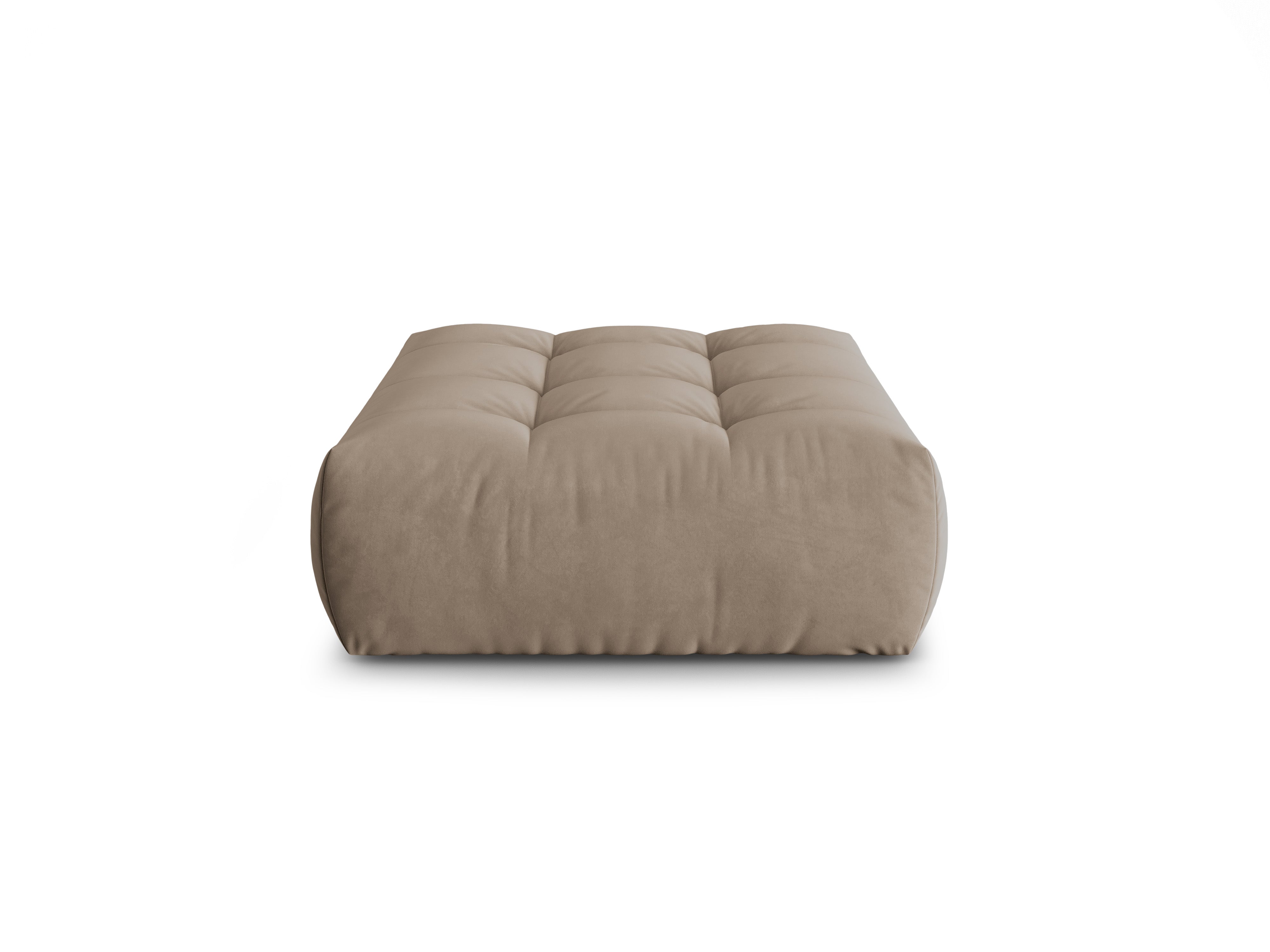 Velvet pouf BLOOM light brown