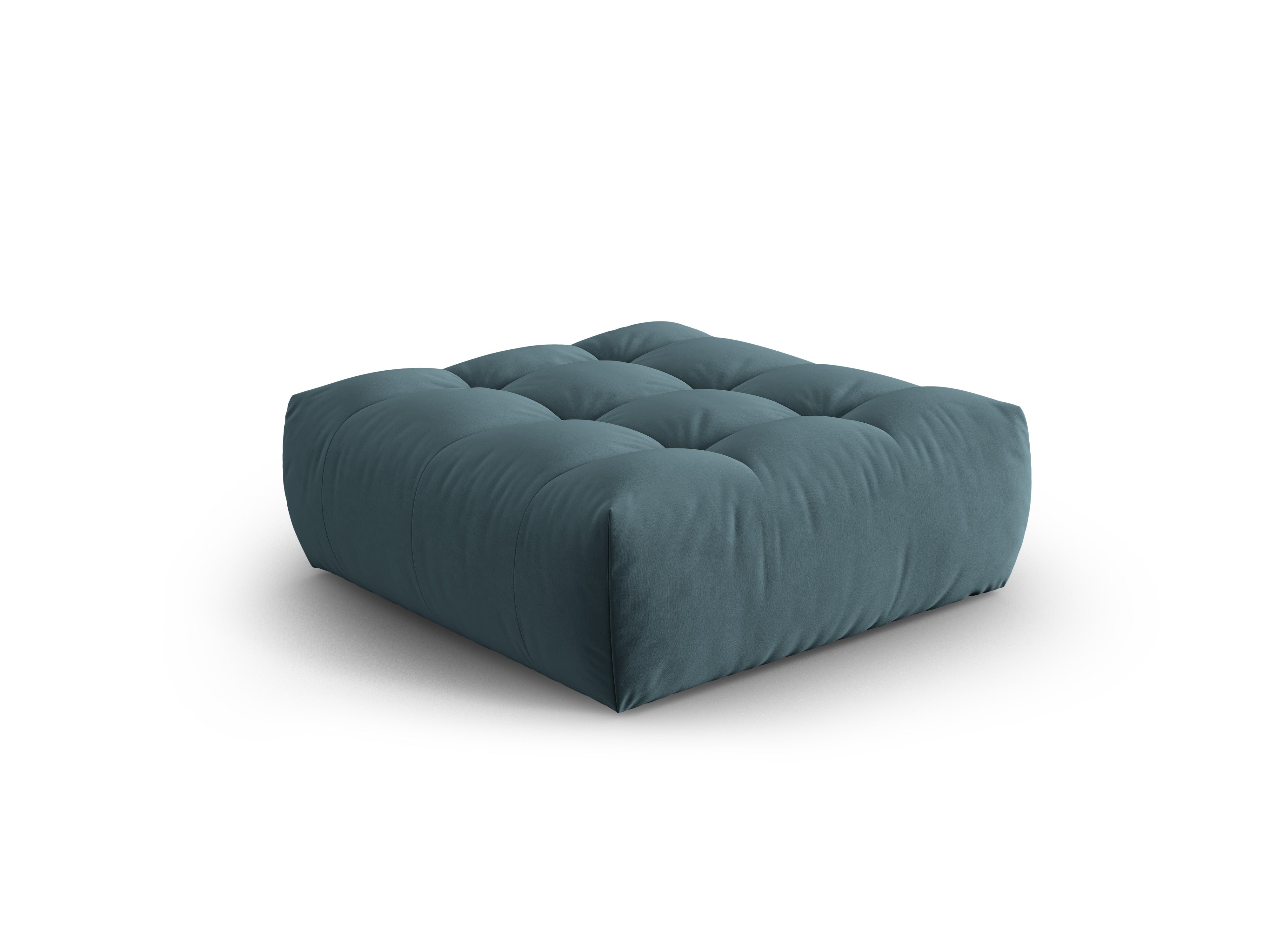Samt Pouf BLOOM hellblau