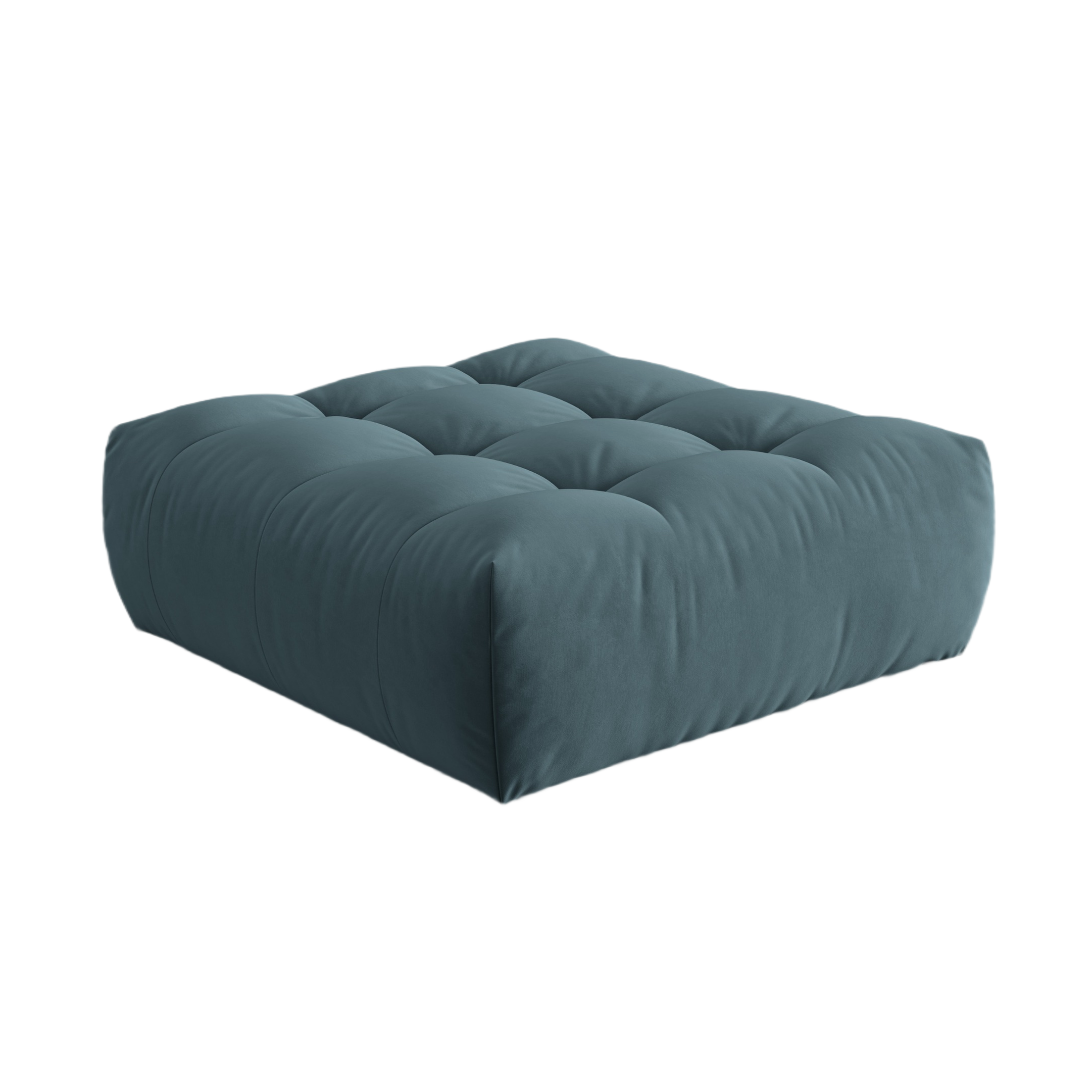 Samt Pouf BLOOM hellblau