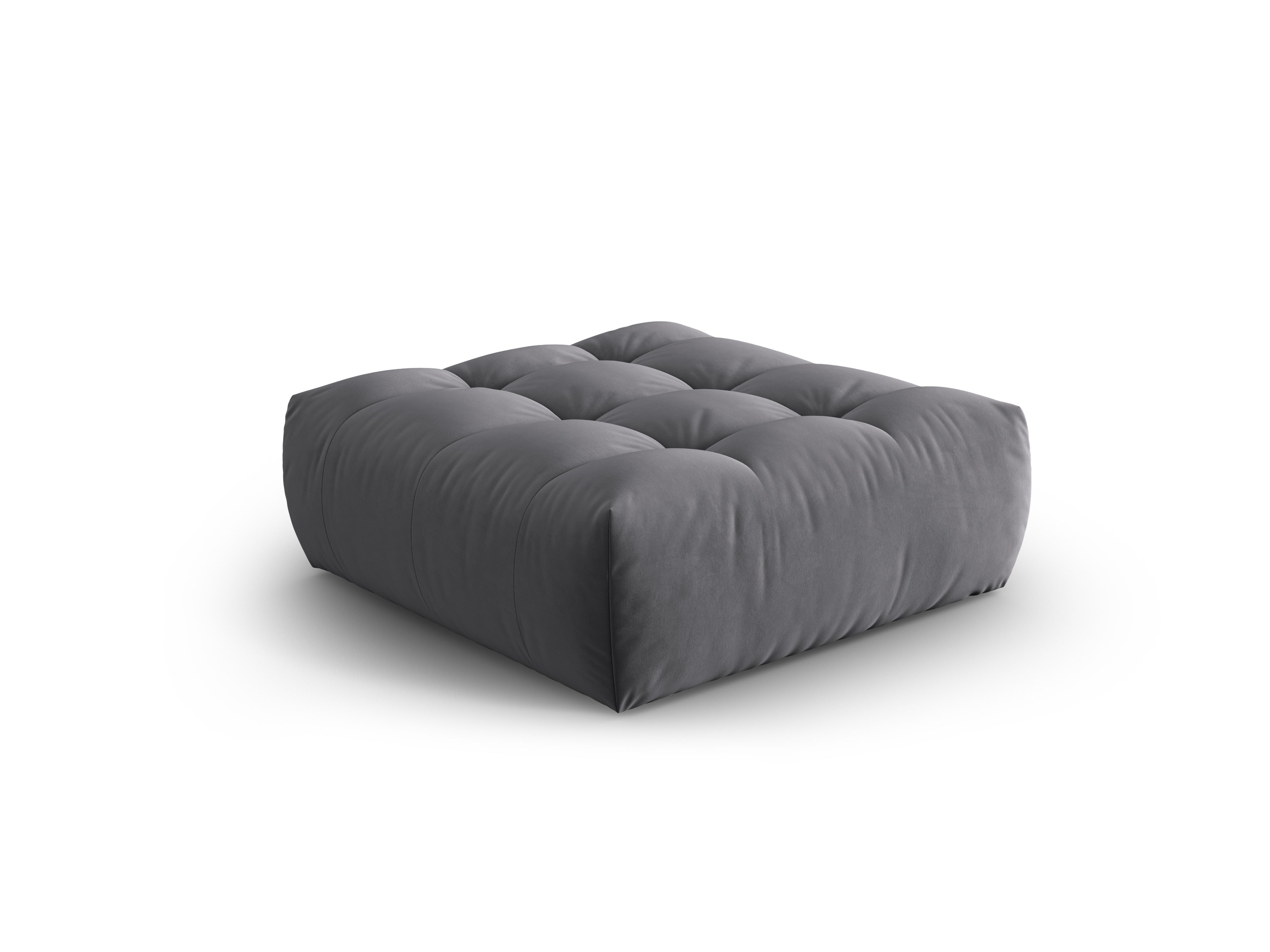 Velvet Pouf BLOOM Dark Gray