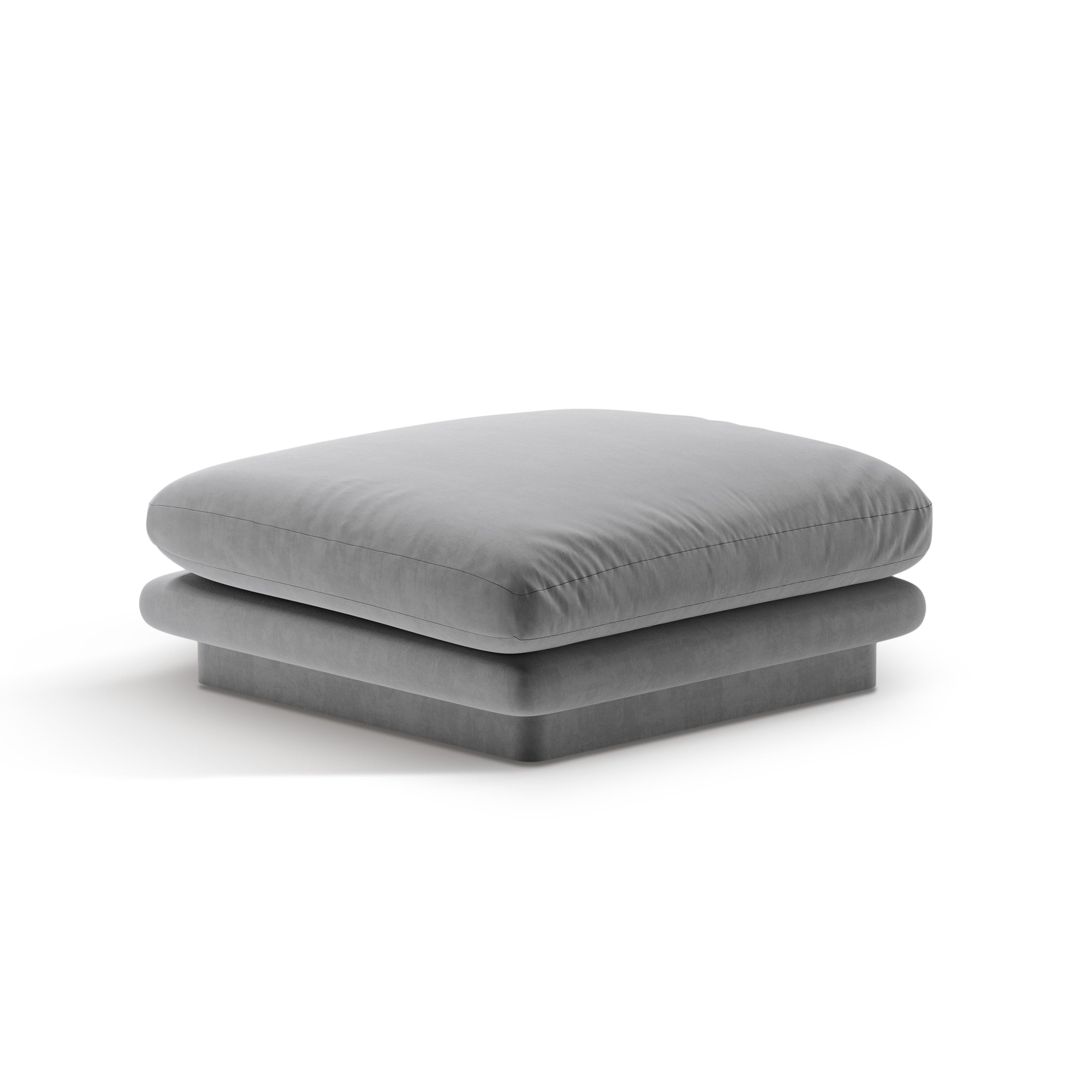 Pouf samtig Torino hellgrau