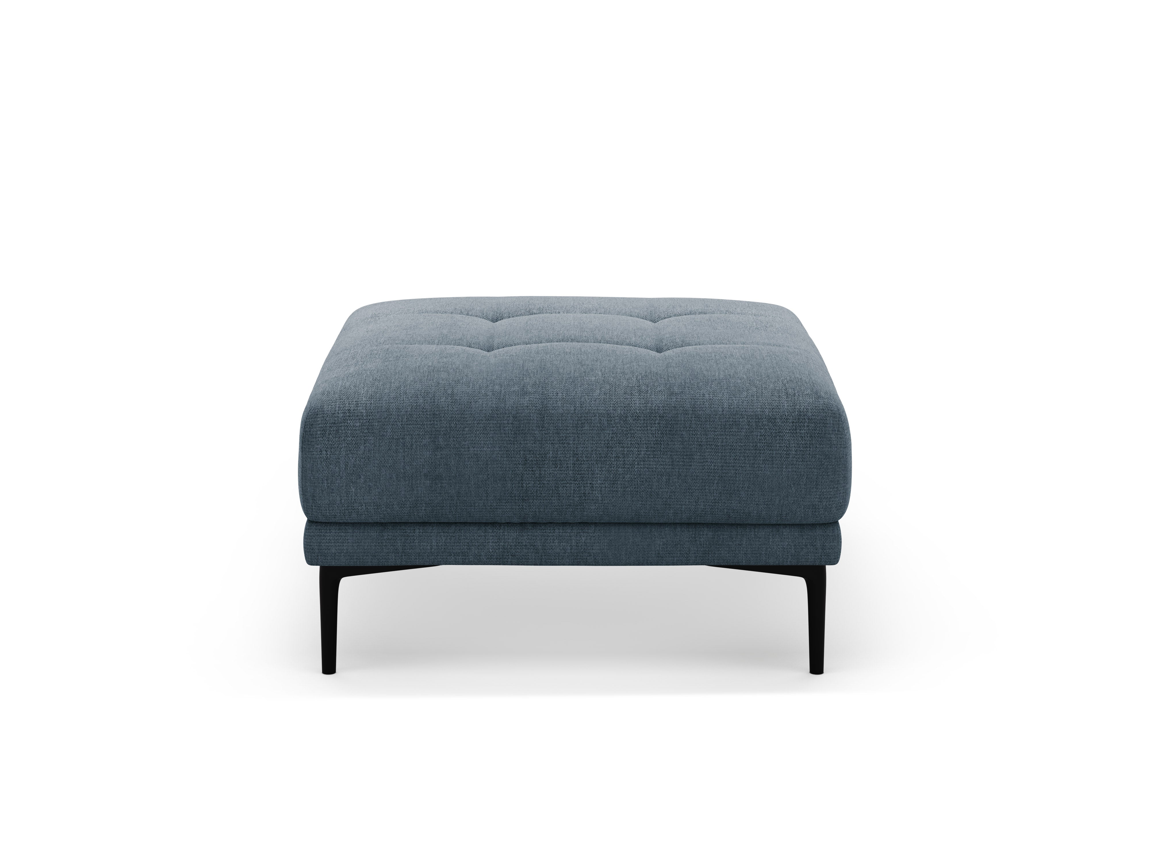 Vierkante poef BEMY donkerblauw chenille