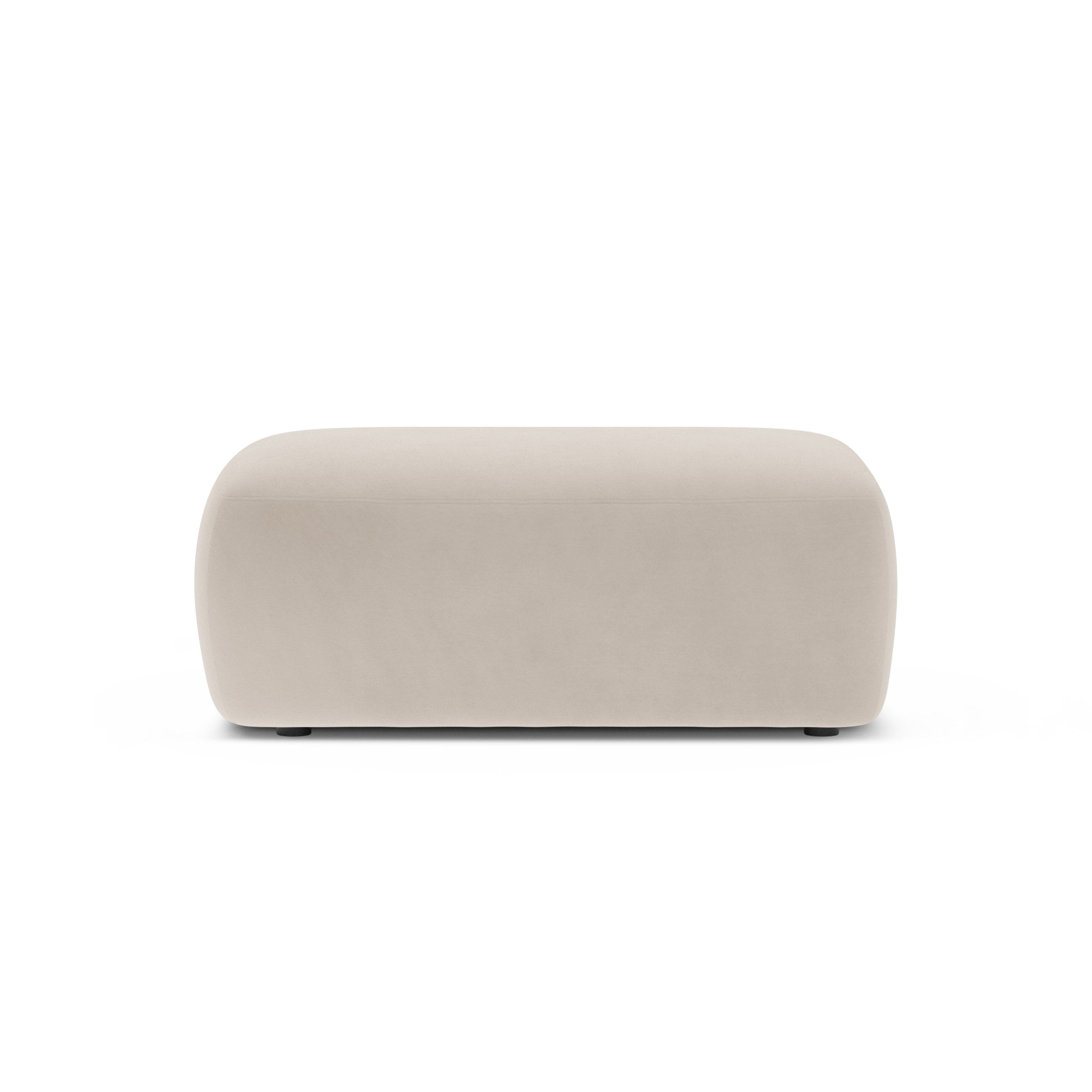 Rechteckiger Samtpouf KATE beige