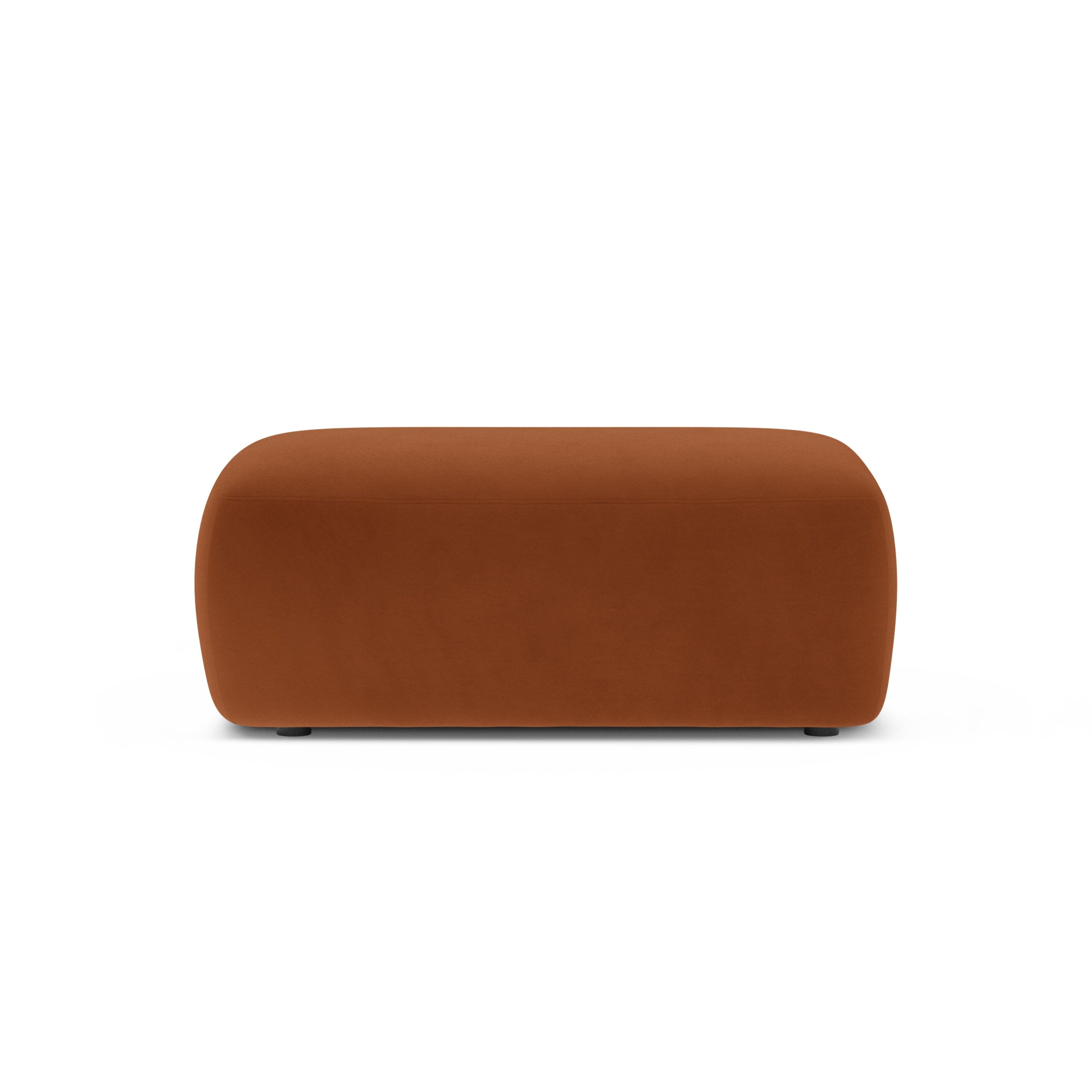 Rechteckiger Samtpouf KATE Terrakotta