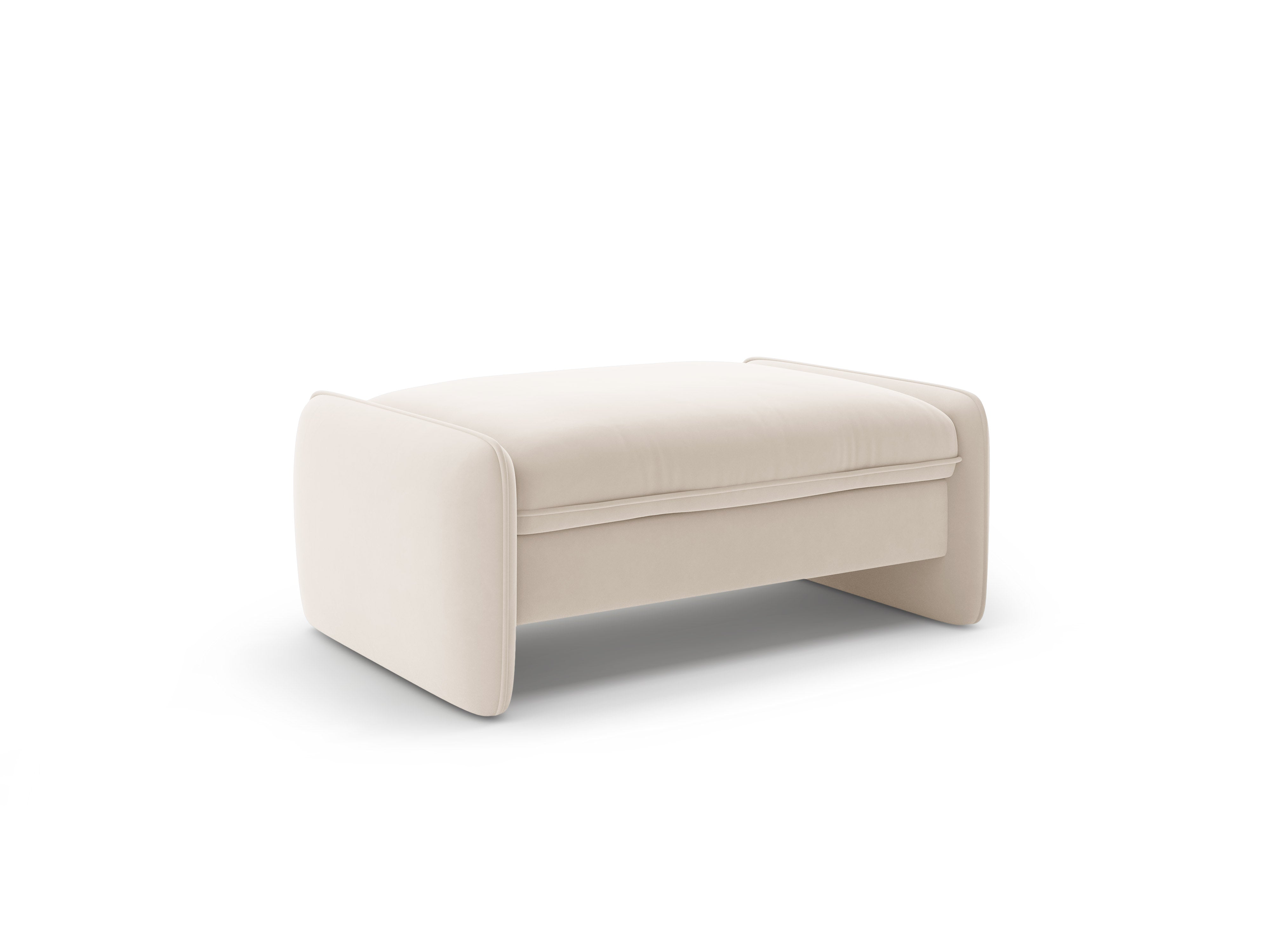 Velvet poef GEORGIA lichtbeige