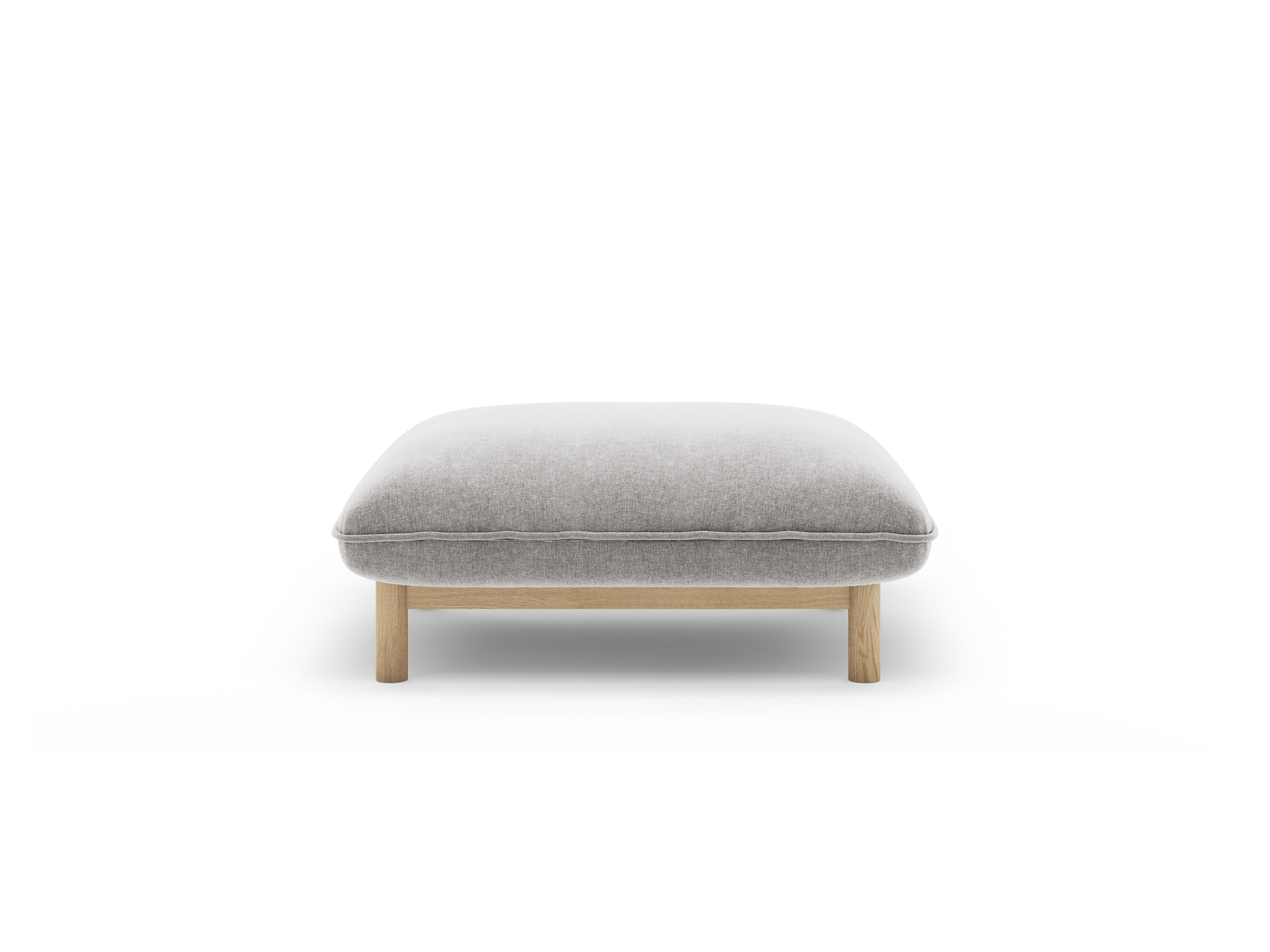 ADA light gray chenille pouf