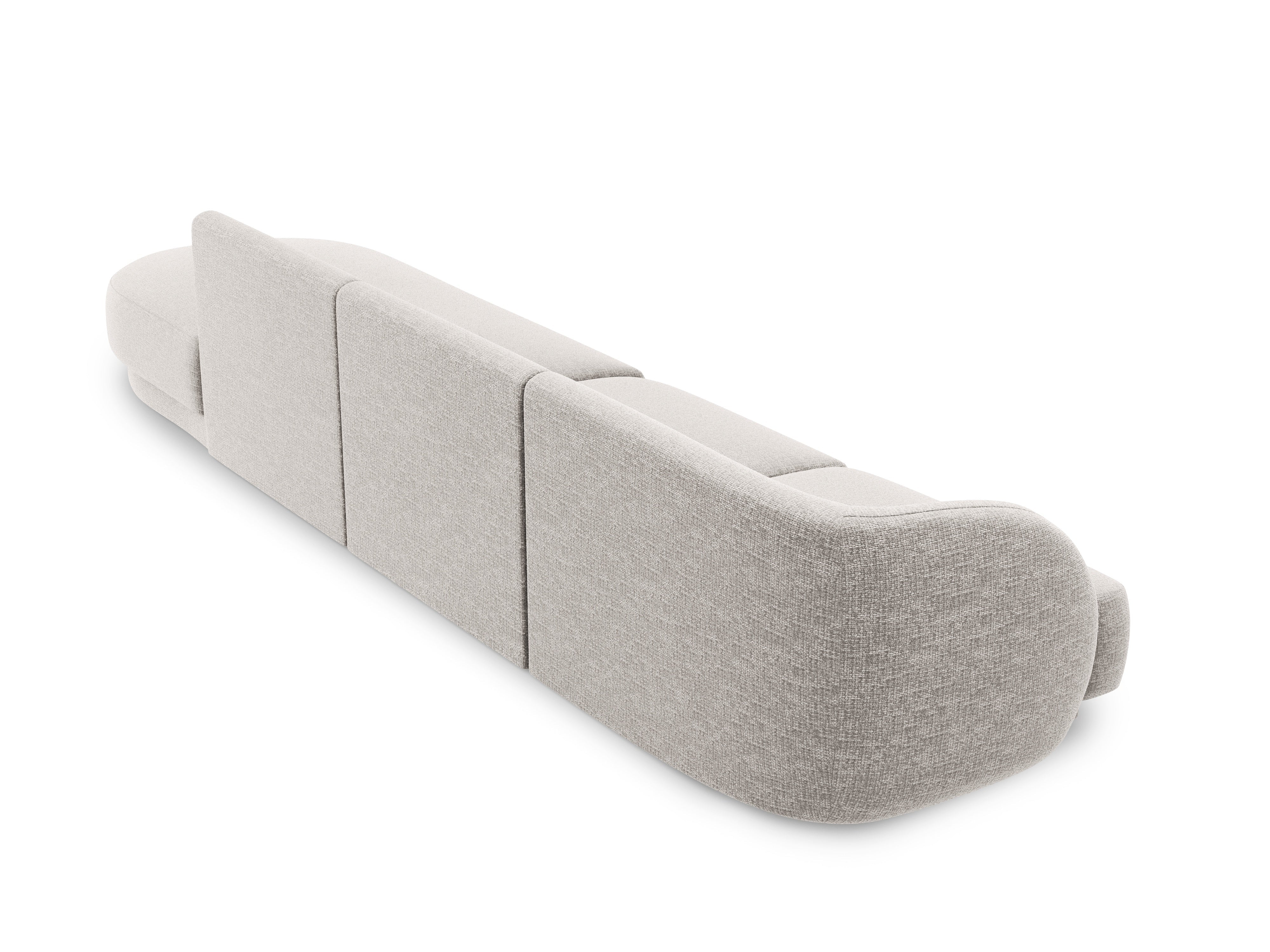 Open right-sided 4-seater sofa MILEY gray chenille