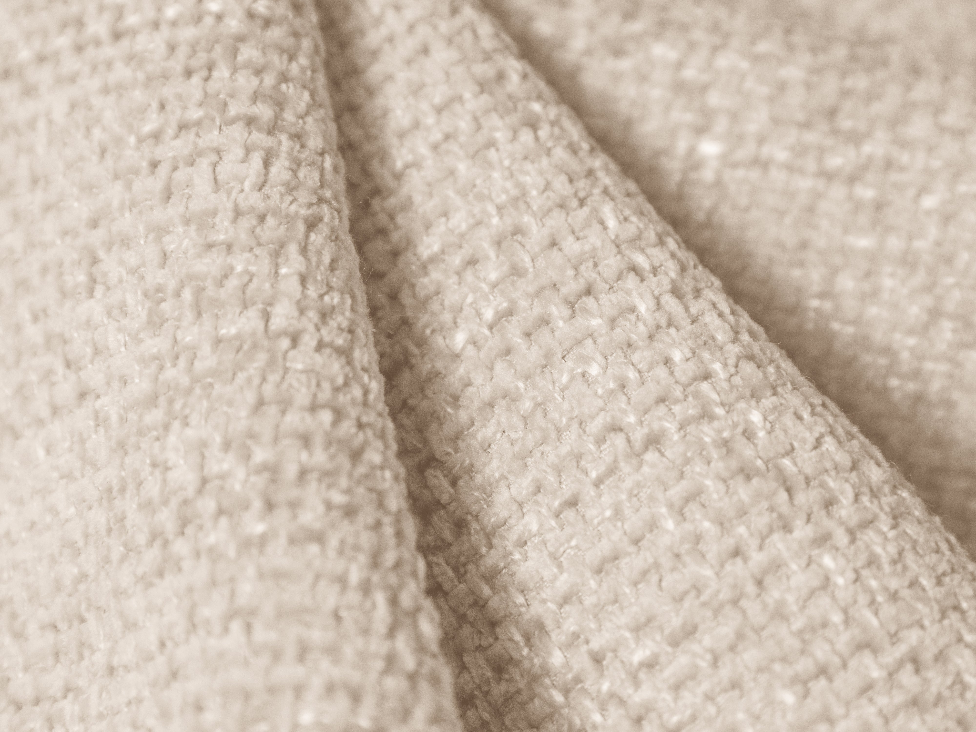 Sofa prawostronna 4-osobowa w tkaninie szenilowej otwarta MILEY jasnobeżowy Micadoni    Eye on Design