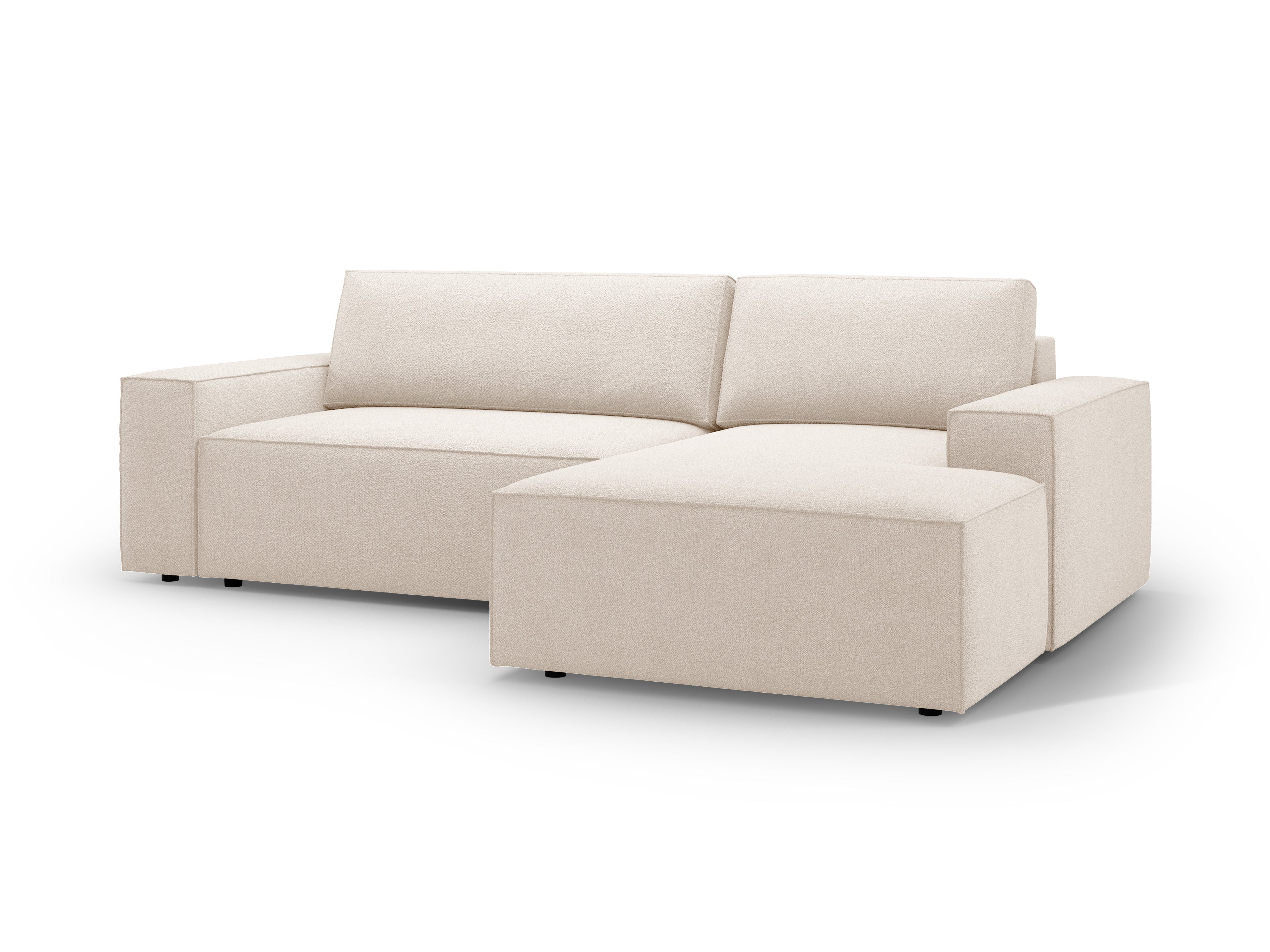 Rechthoekige bank met slaapfunctie JODIE beige boucle