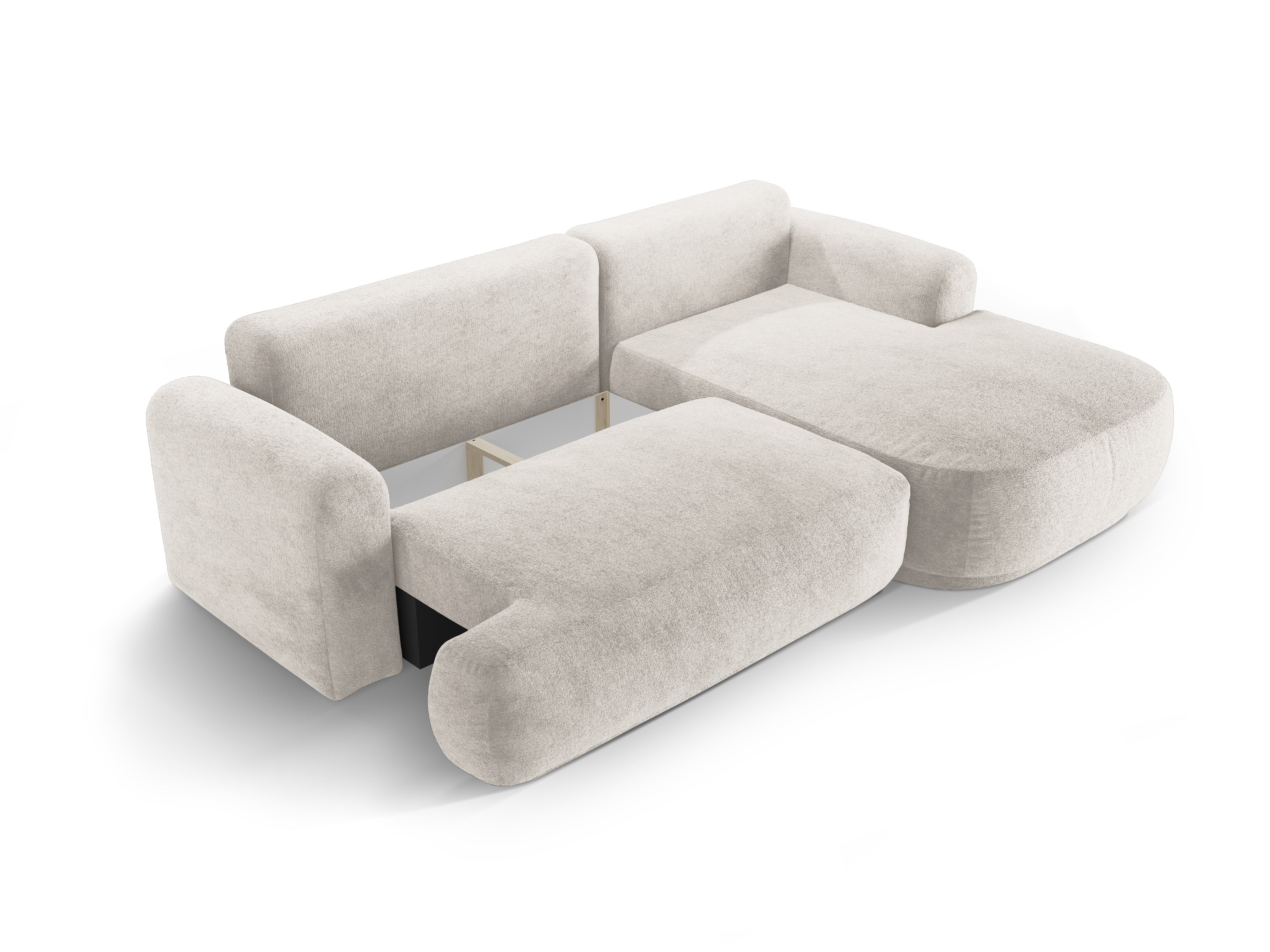 Narożnik prawostronny z funkcją spania ELLA szarobeżowy – sofa narożna