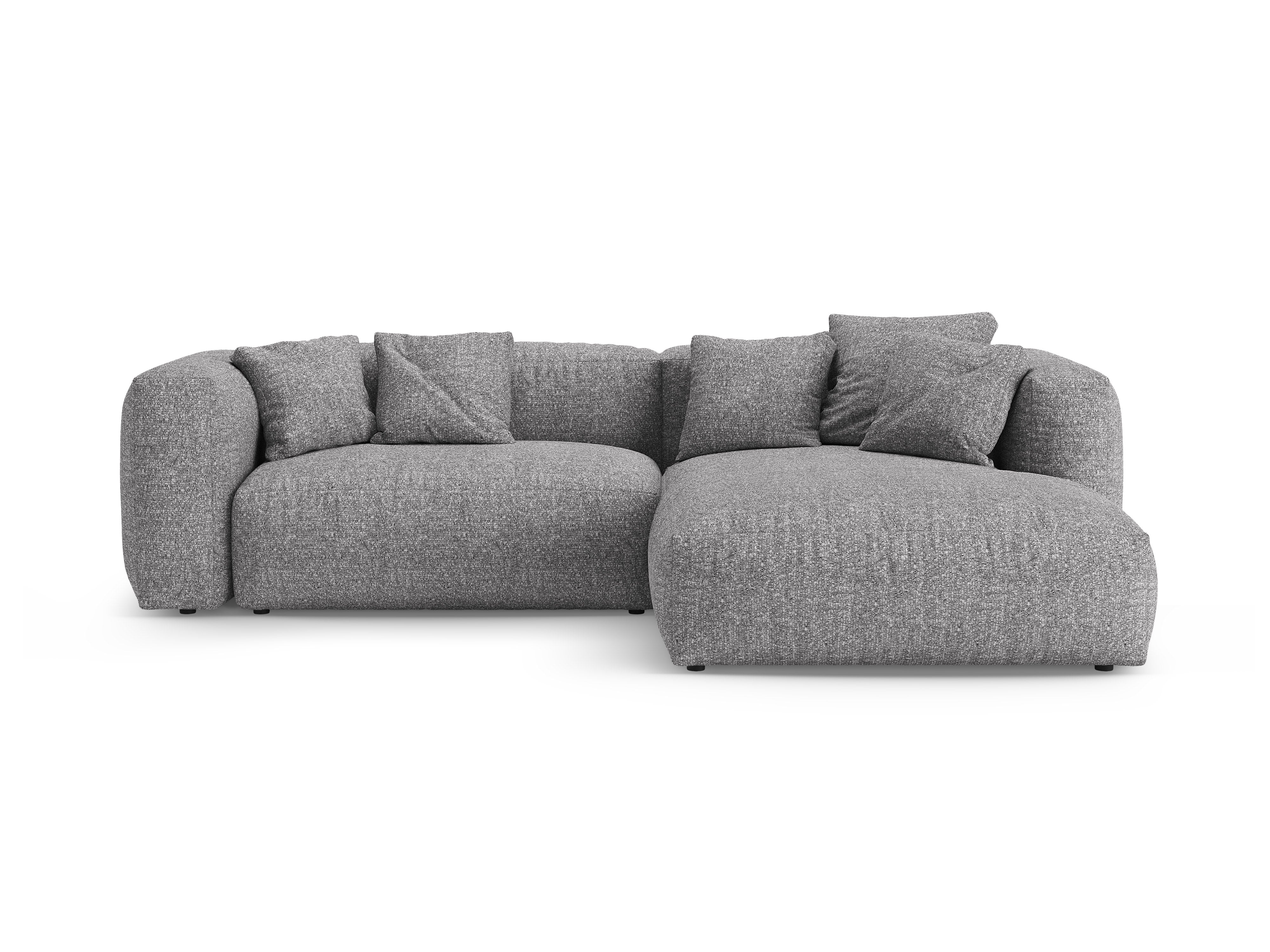 Rechtsseitige Schlafcouch MARTINA in grafitfarbenem Boucle