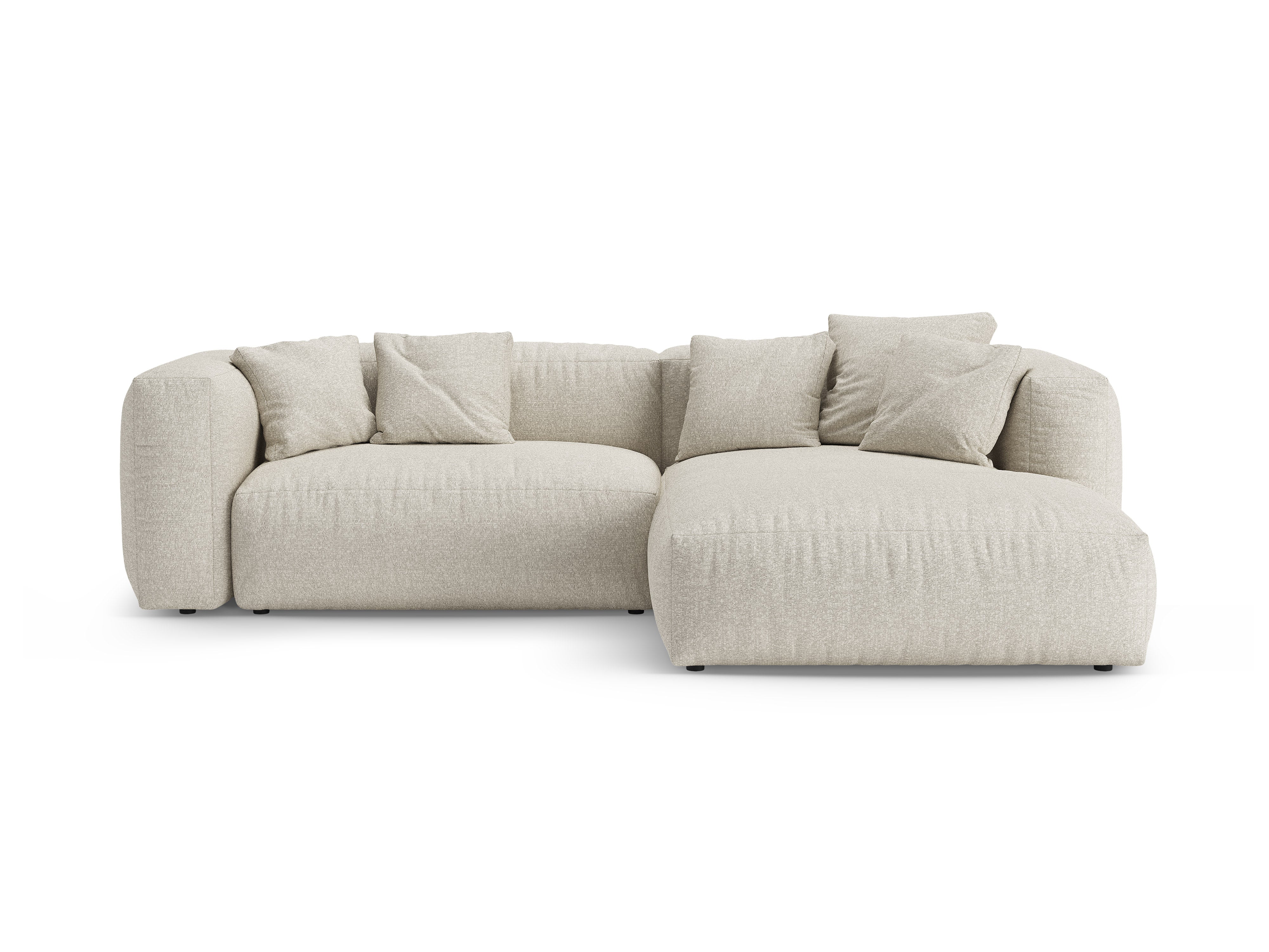Rechthoekige bank met slaapfunctie MARTINA beige boucle