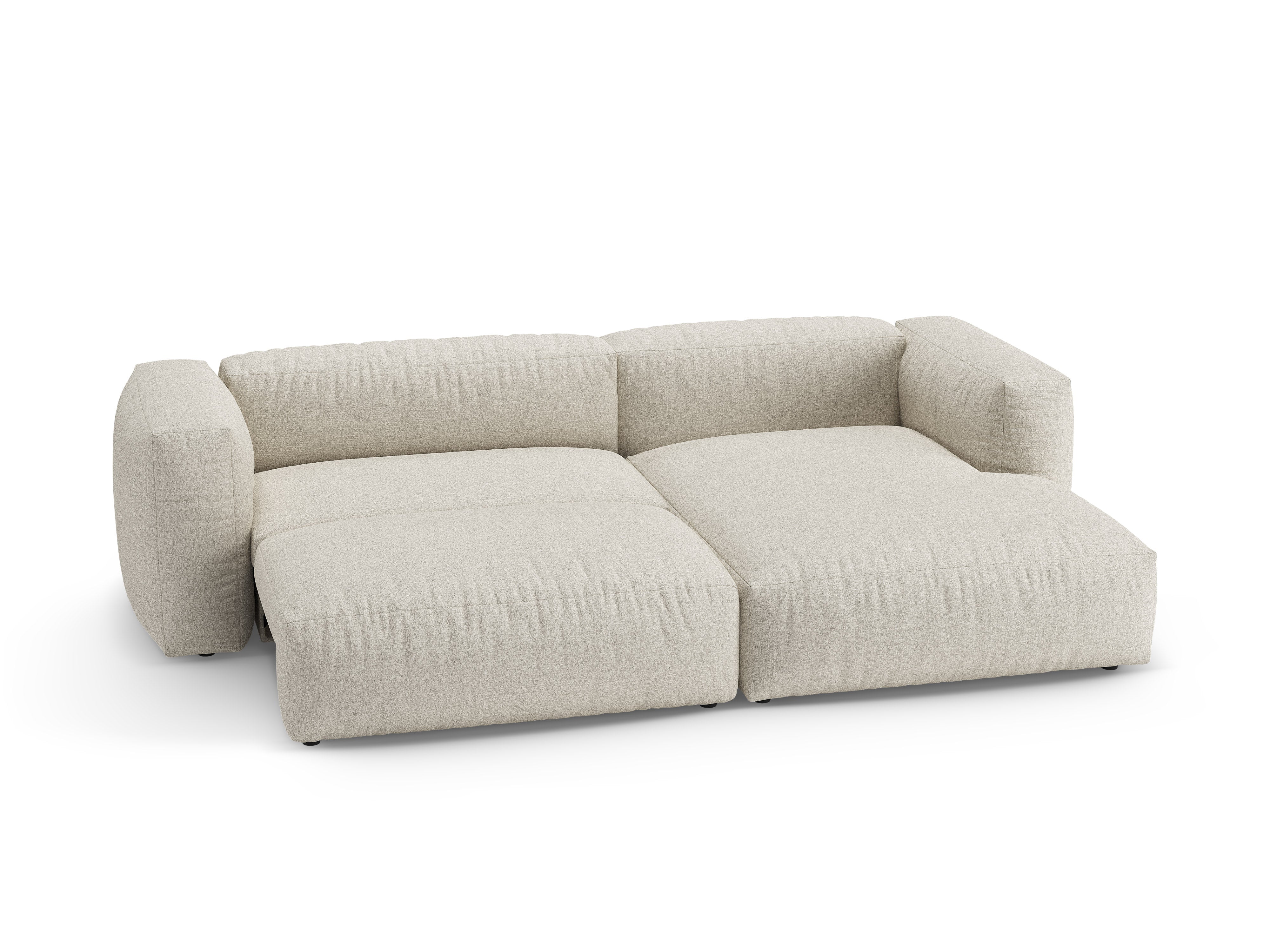 Rechthoekige bank met slaapfunctie MARTINA beige boucle