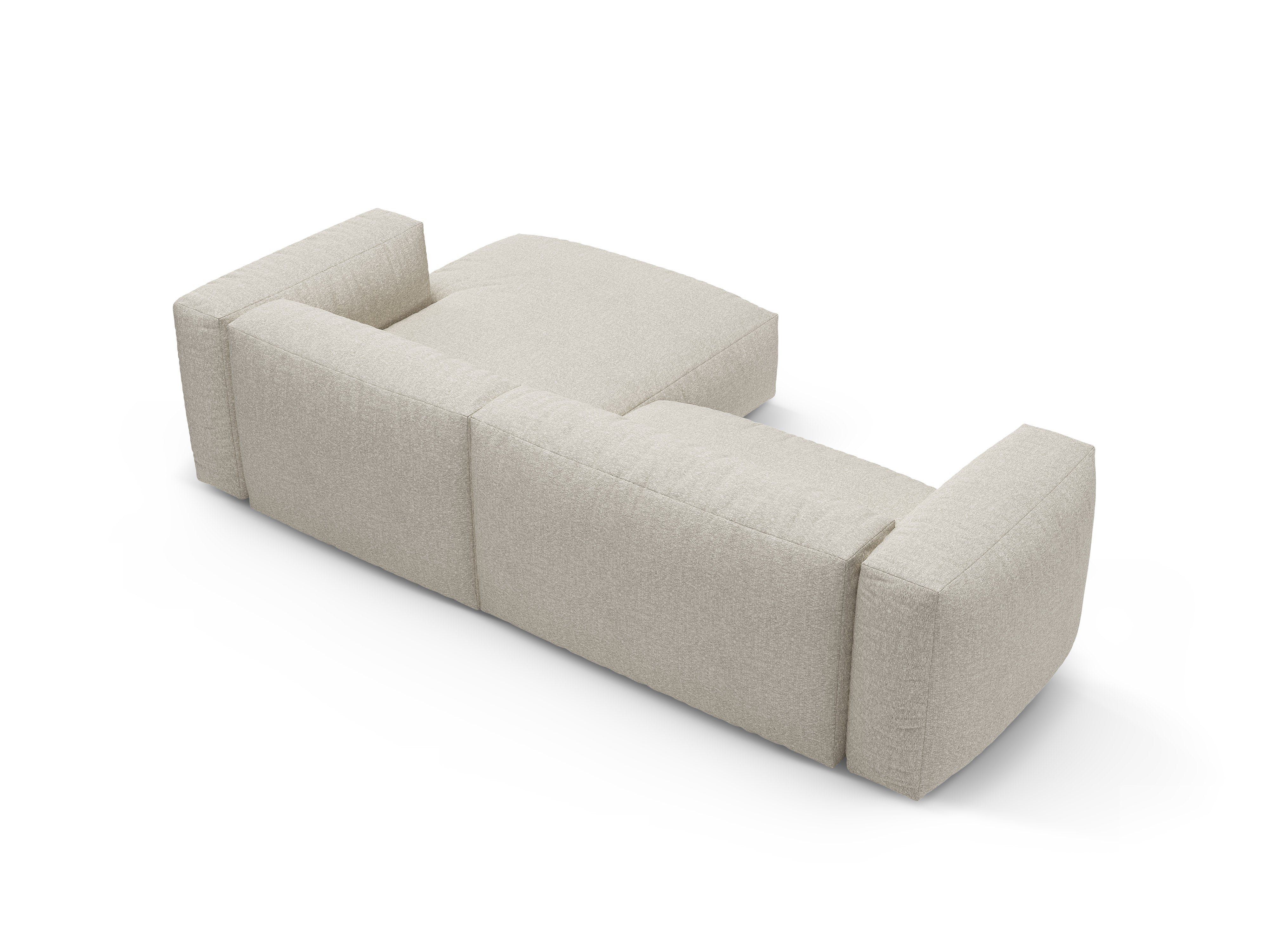 Rechthoekige bank met slaapfunctie MARTINA beige boucle