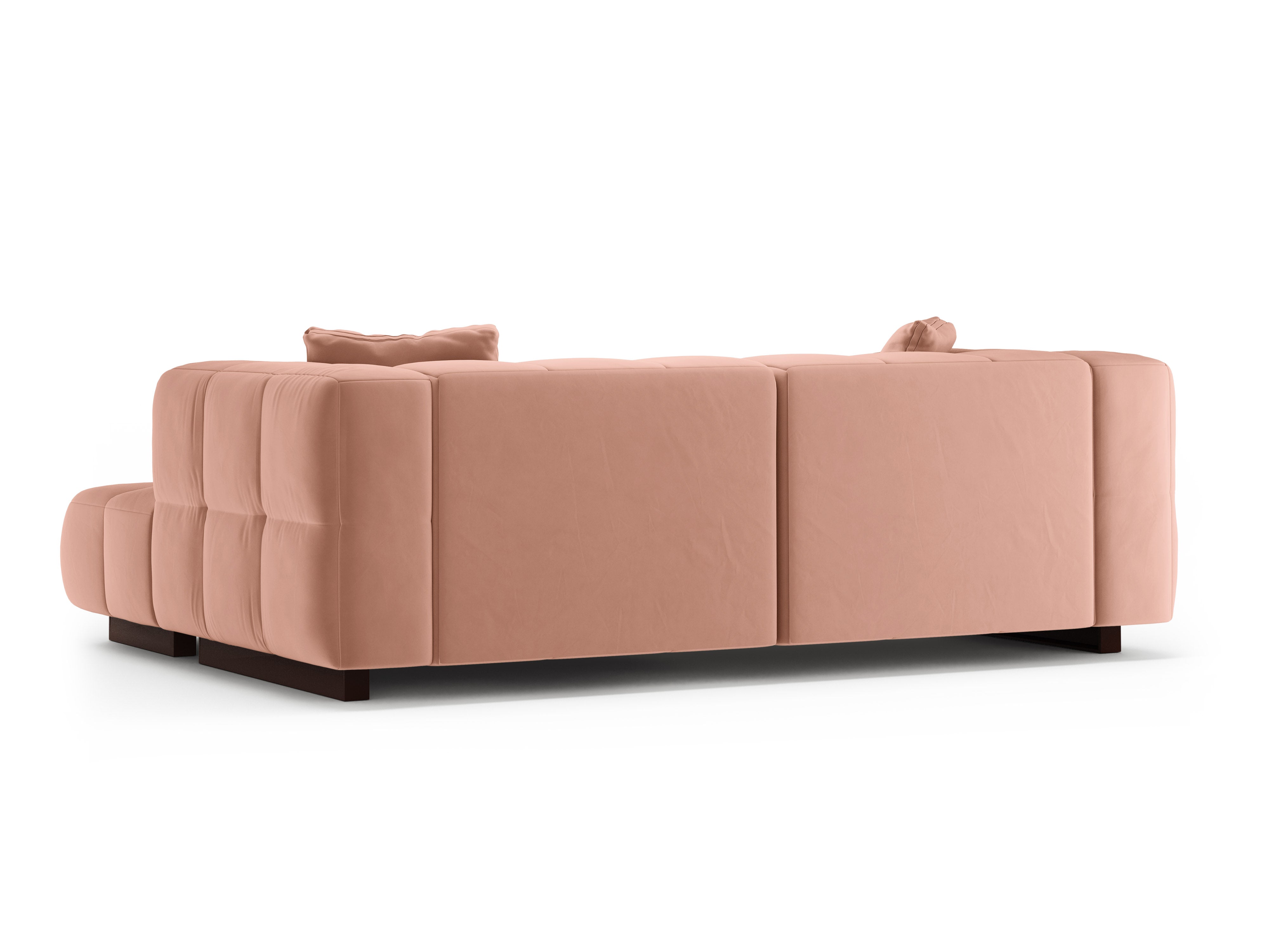 Samt-Ecksofa rechts mit Schlaffunktion PUMA rosa