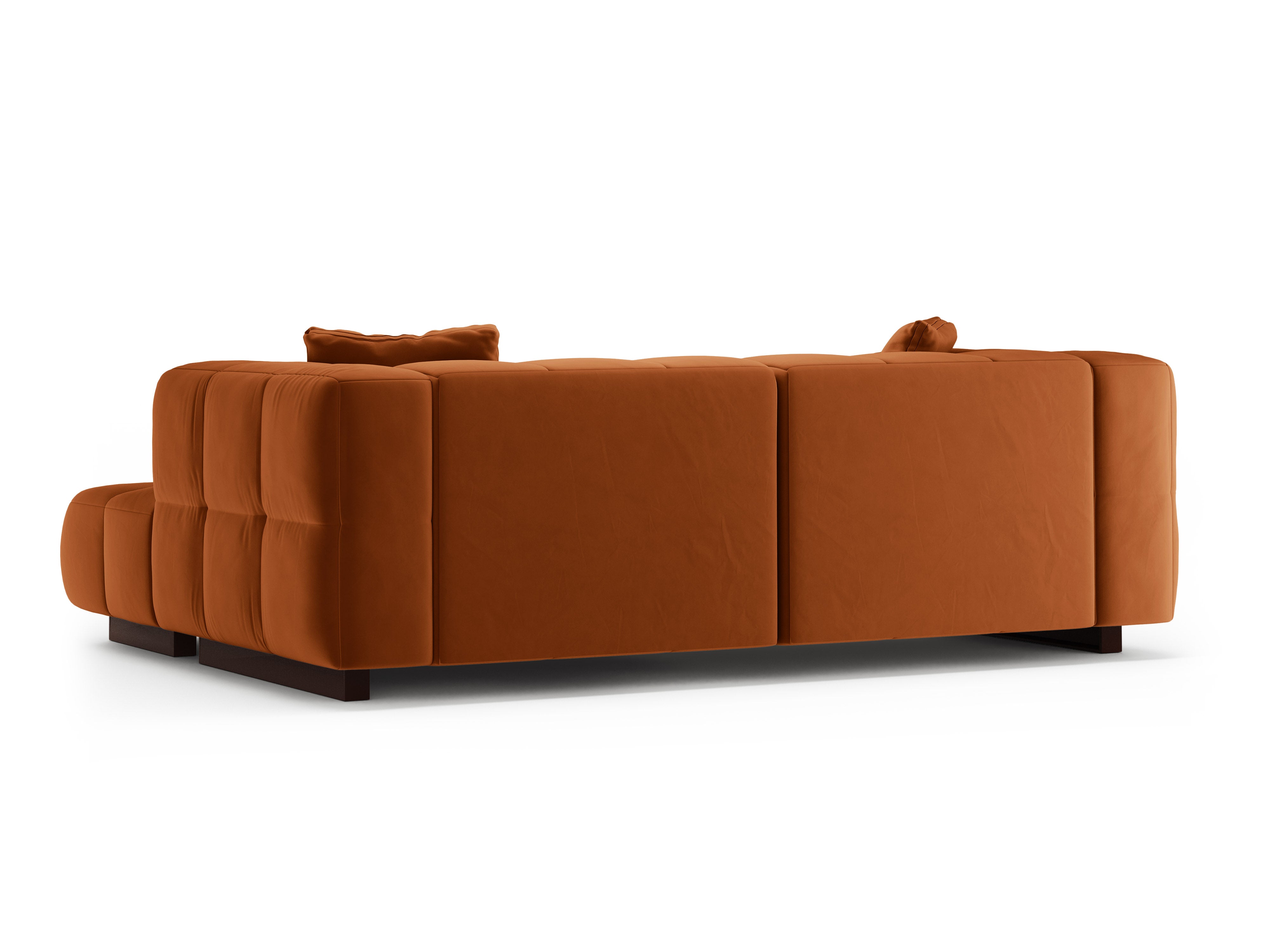 Velvet hoekbank rechts met slaapfunctie PUMA terracotta