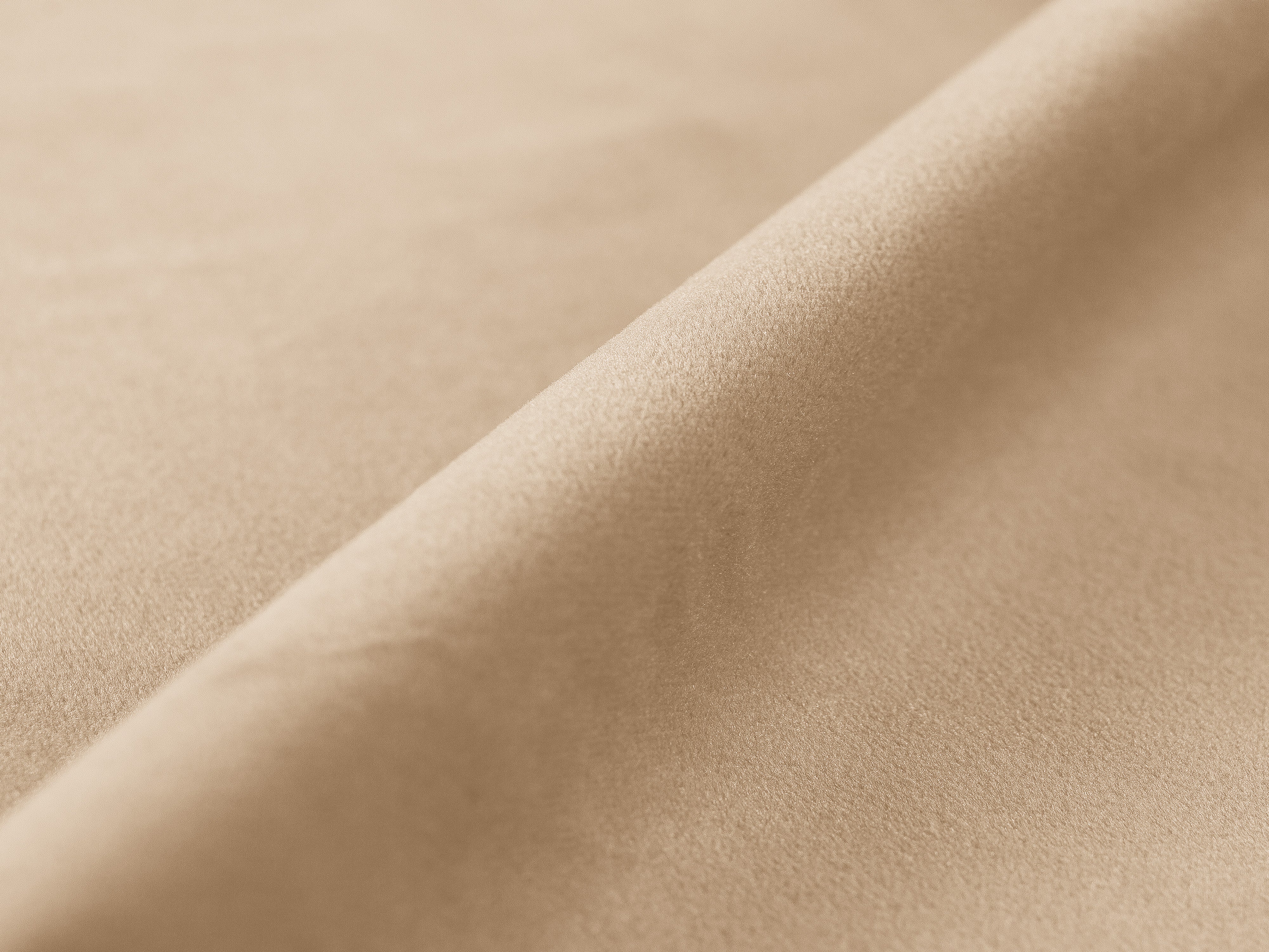 Beige 3-zits fluwelen hoekbank rechts met slaapfunctie VICTOR