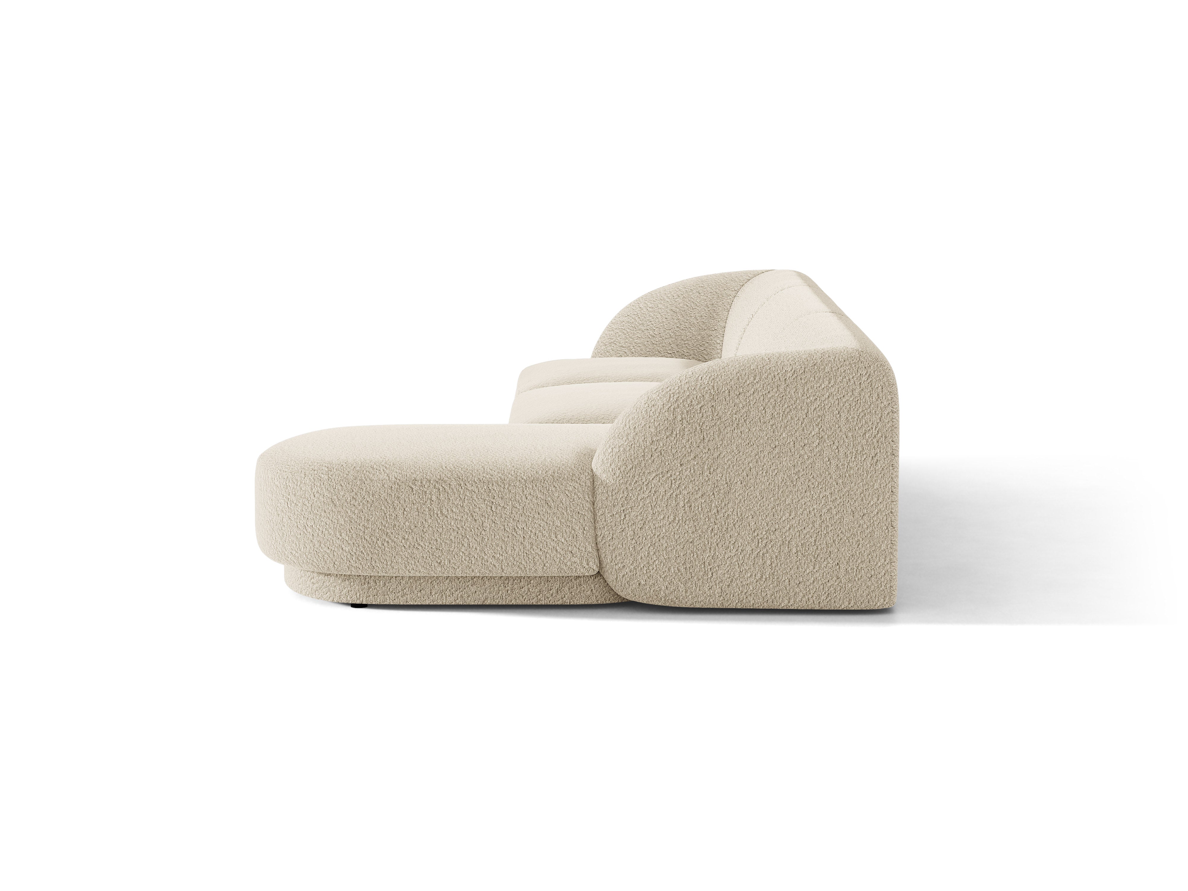 Narożnik 4-osobowy prawostronny MILEY beżowy boucle – sofa narożna