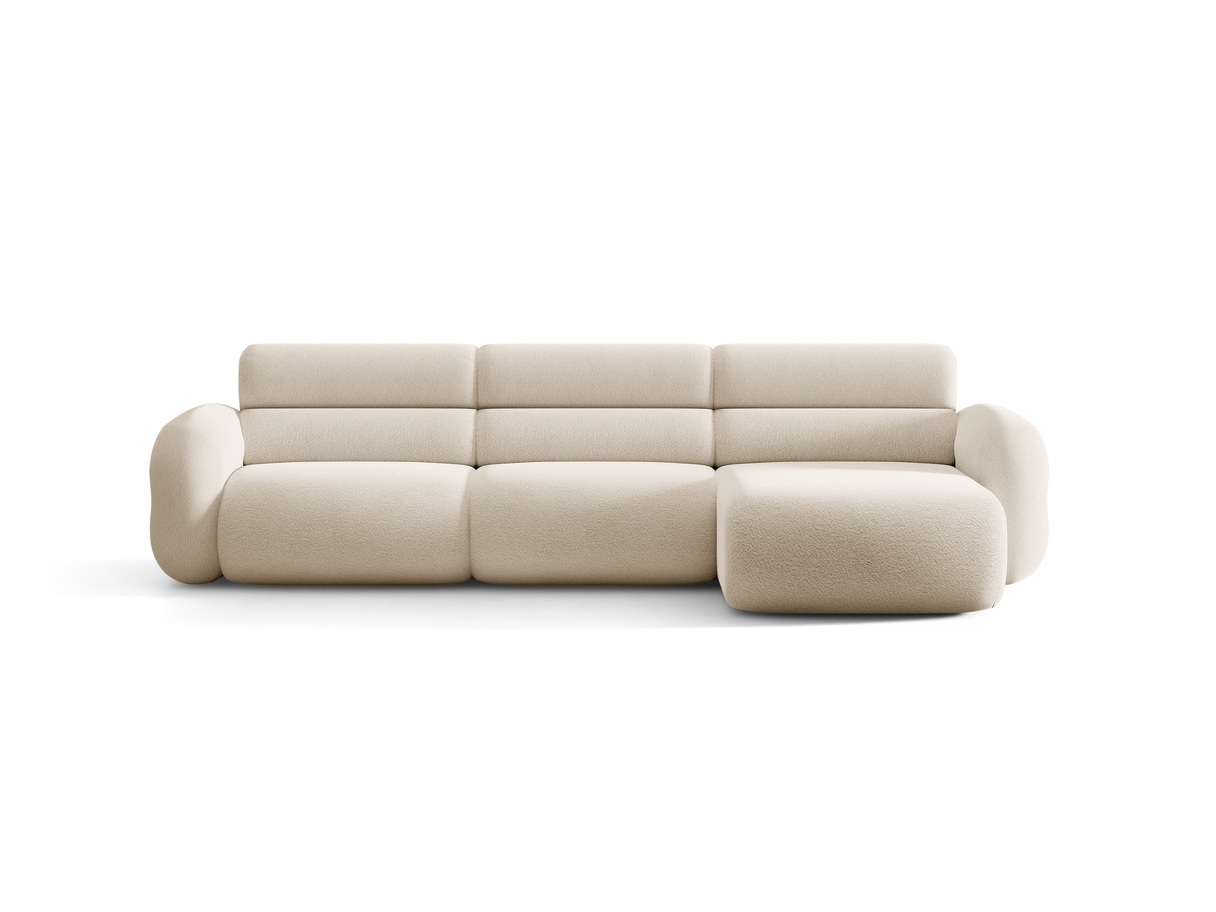 Rechthoekige NEO hoekbank in beige bouclé