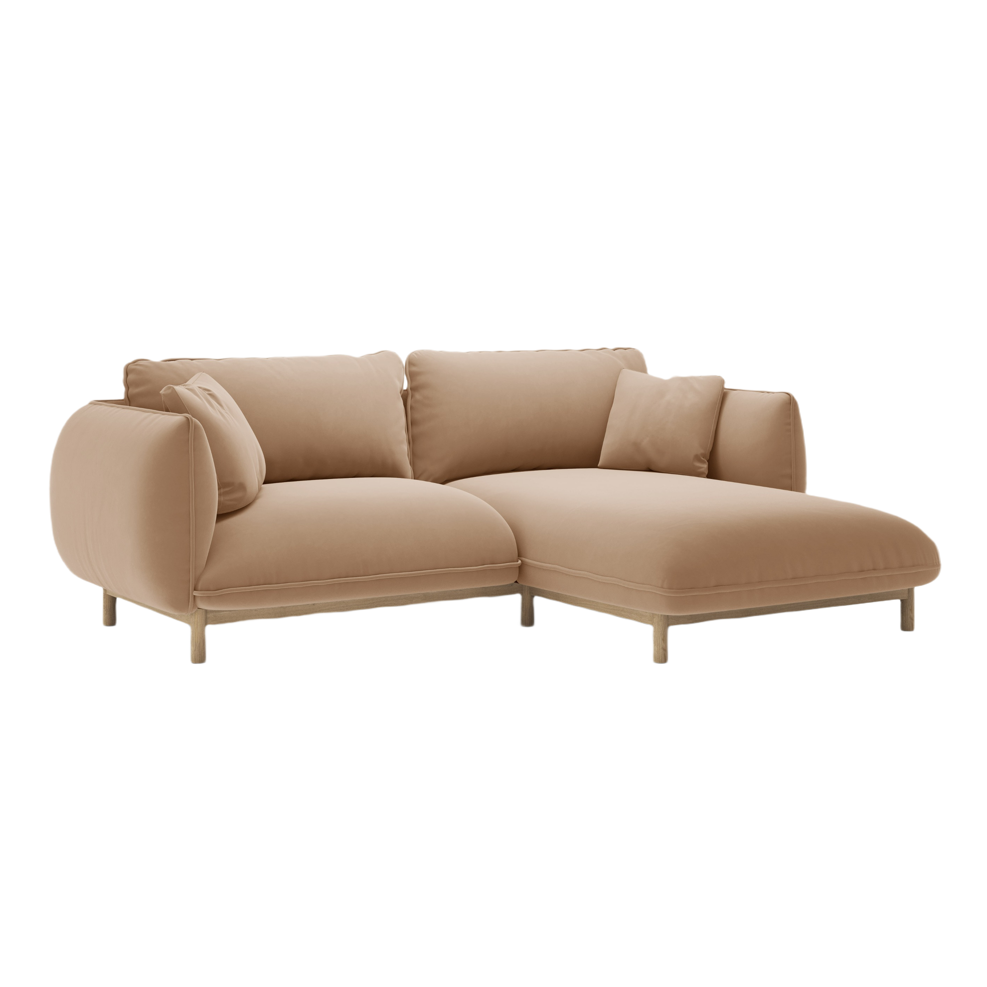 ADA Sand Right-Hand Velvet Corner Sofa