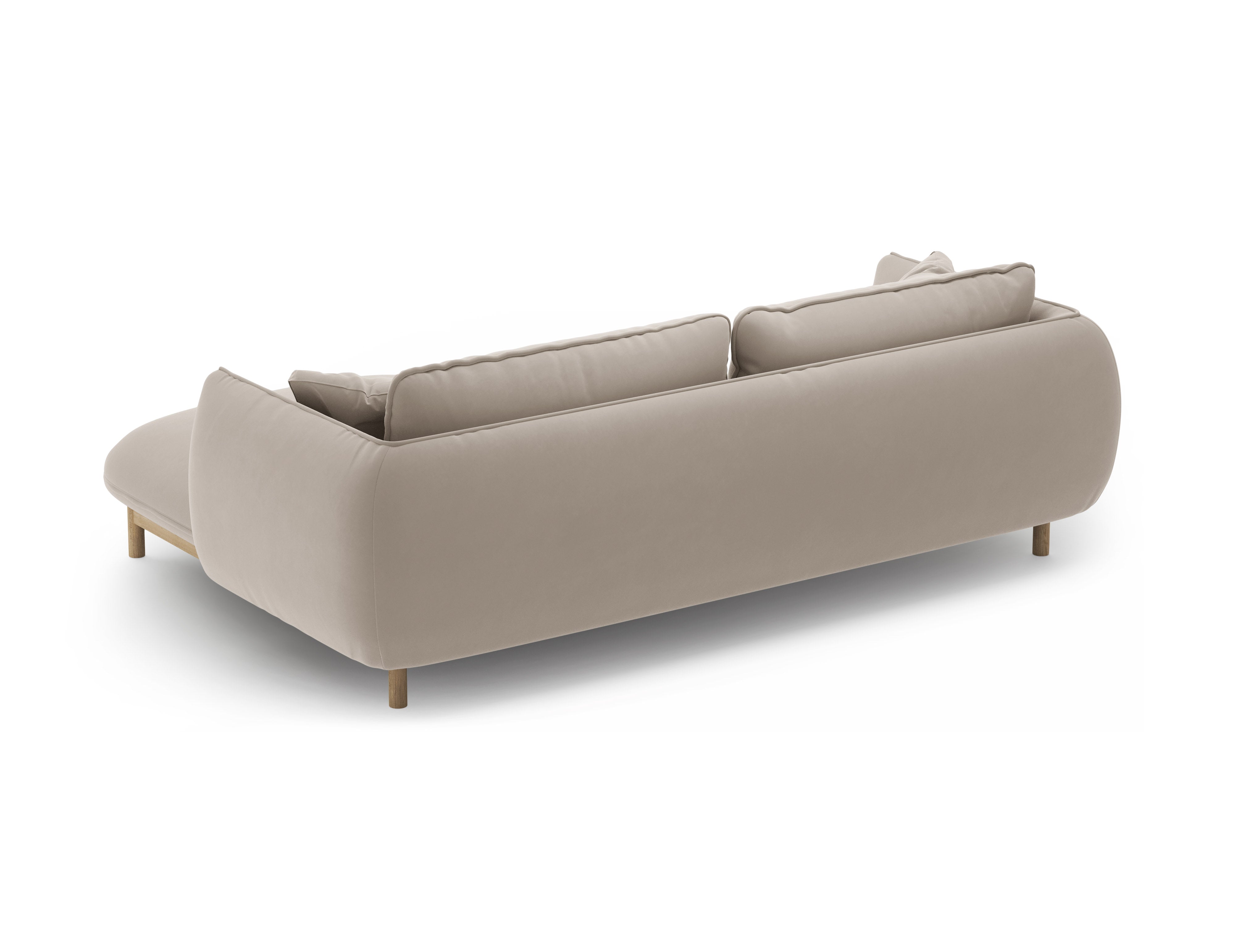 Velvet hoekbank rechts ADA lichtbeige