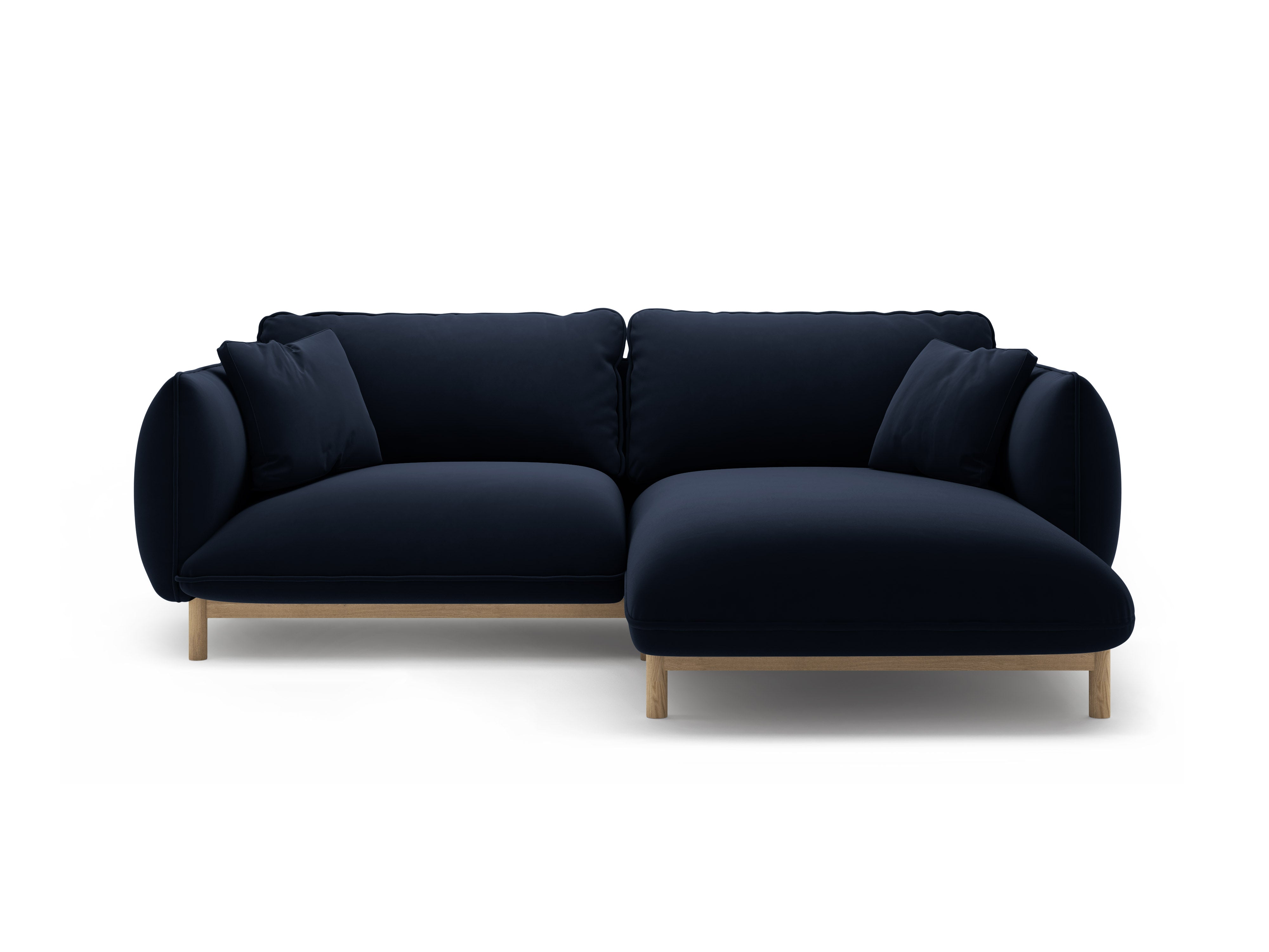 Samt-Ecksofa rechts ADA königsblau