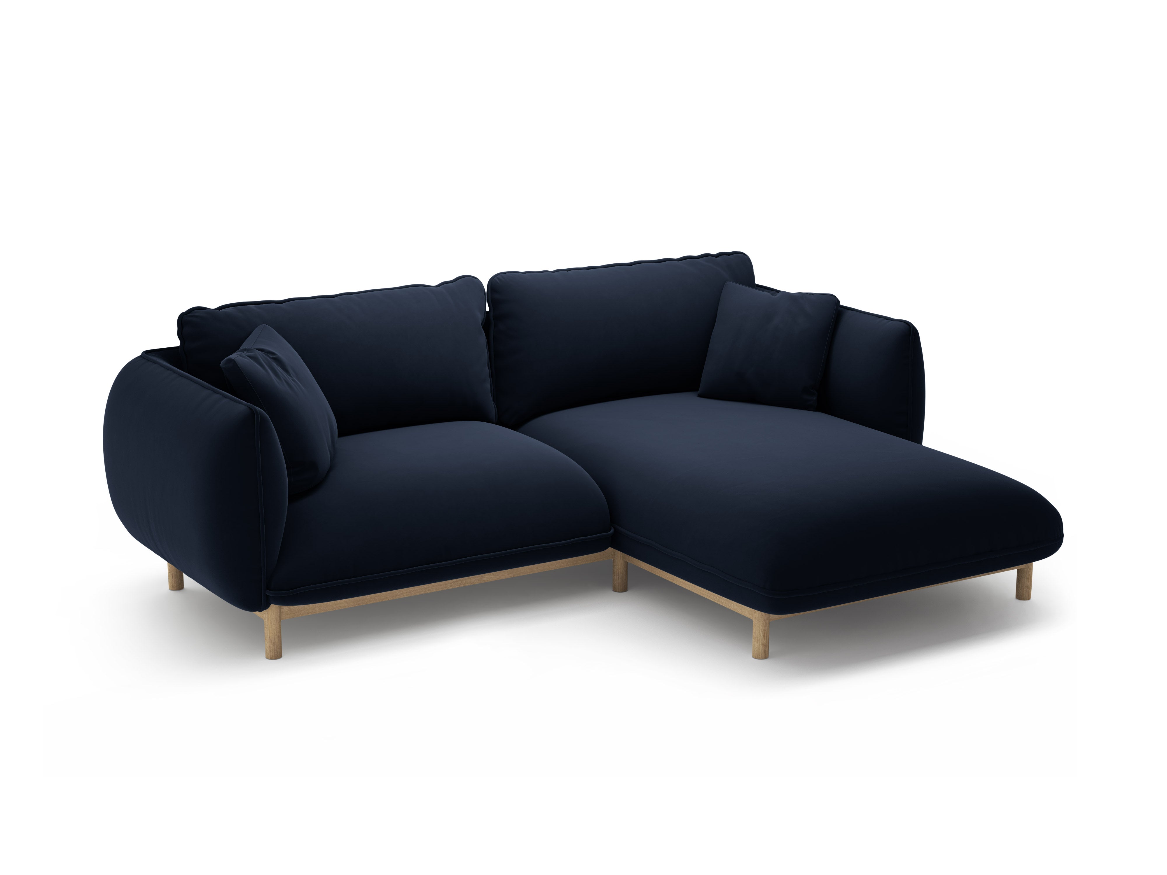 Samt-Ecksofa rechts ADA königsblau