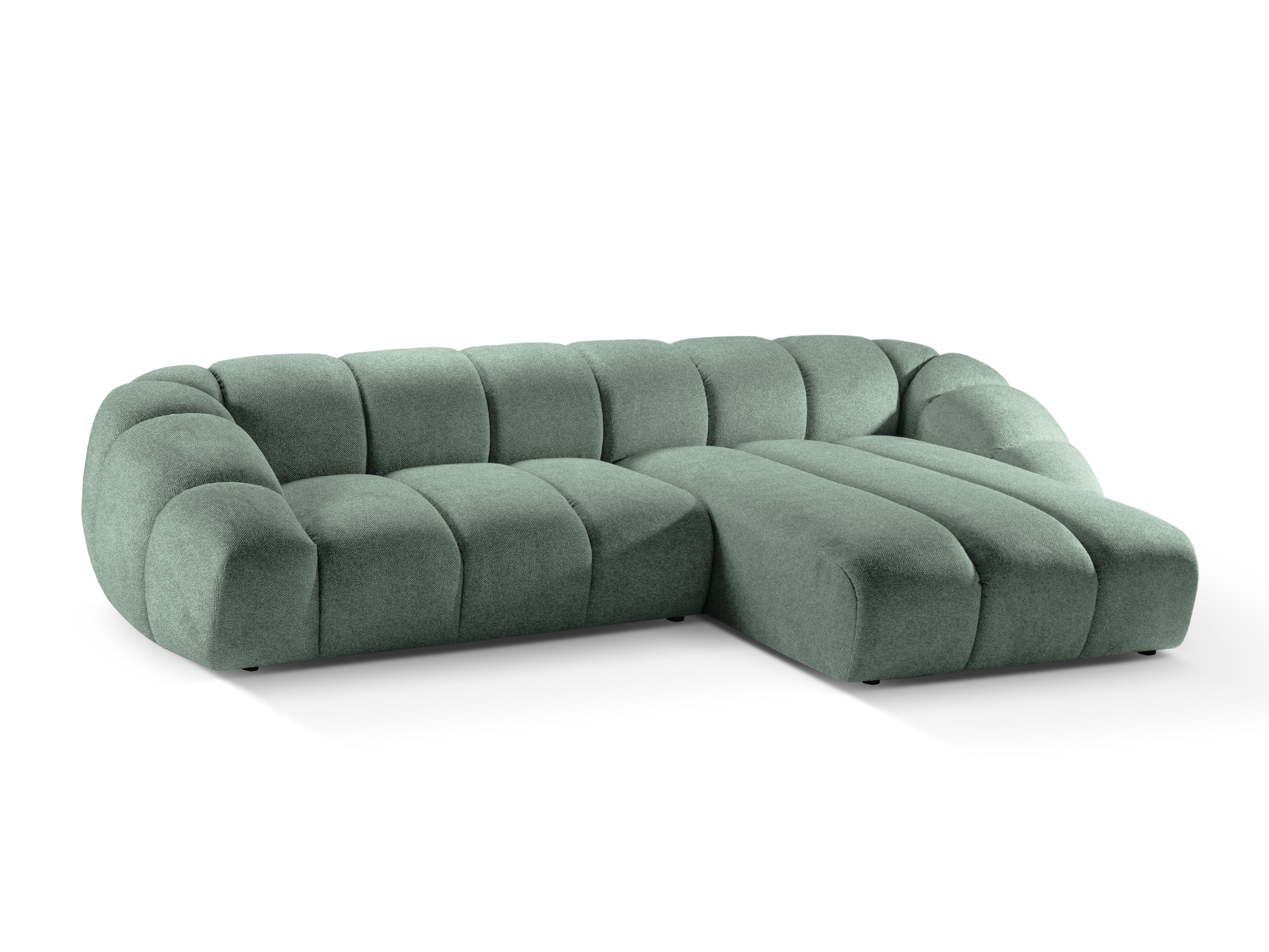 4-seater right-facing corner sofa DIANA mint chenille