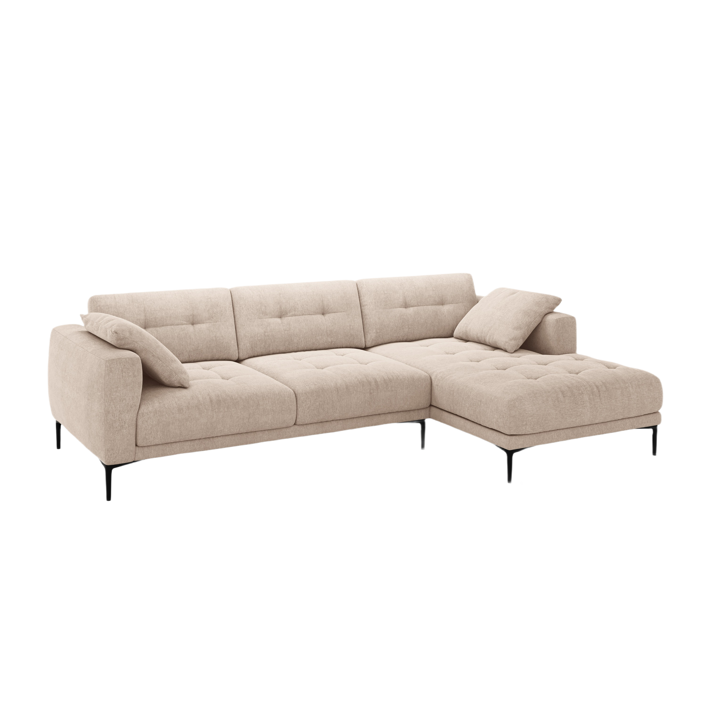 Right-sided corner sofa BEMY sand chenille
