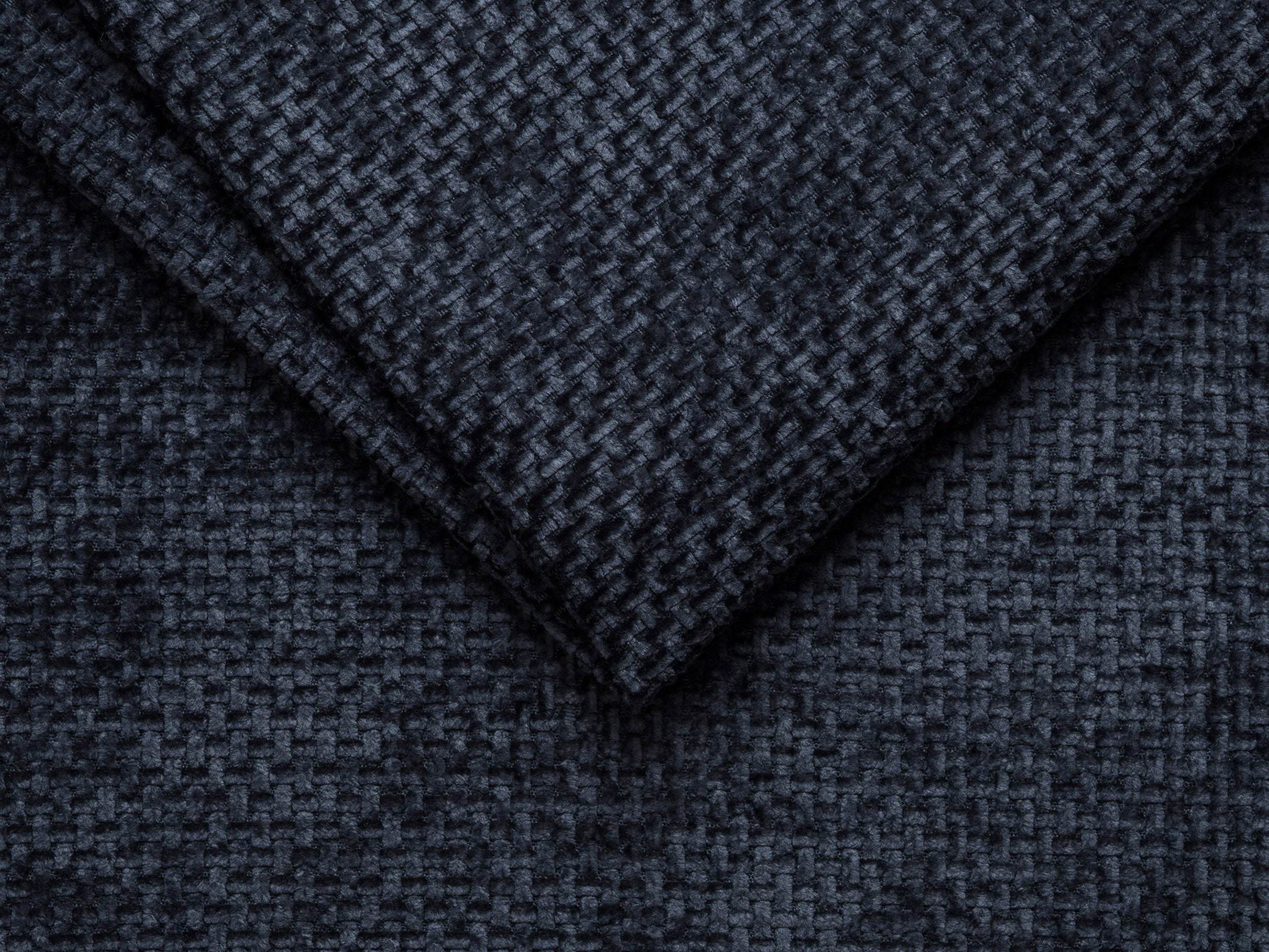 3-sitzige rechteckige LUPINE Eckcouch in marineblauem Chenille