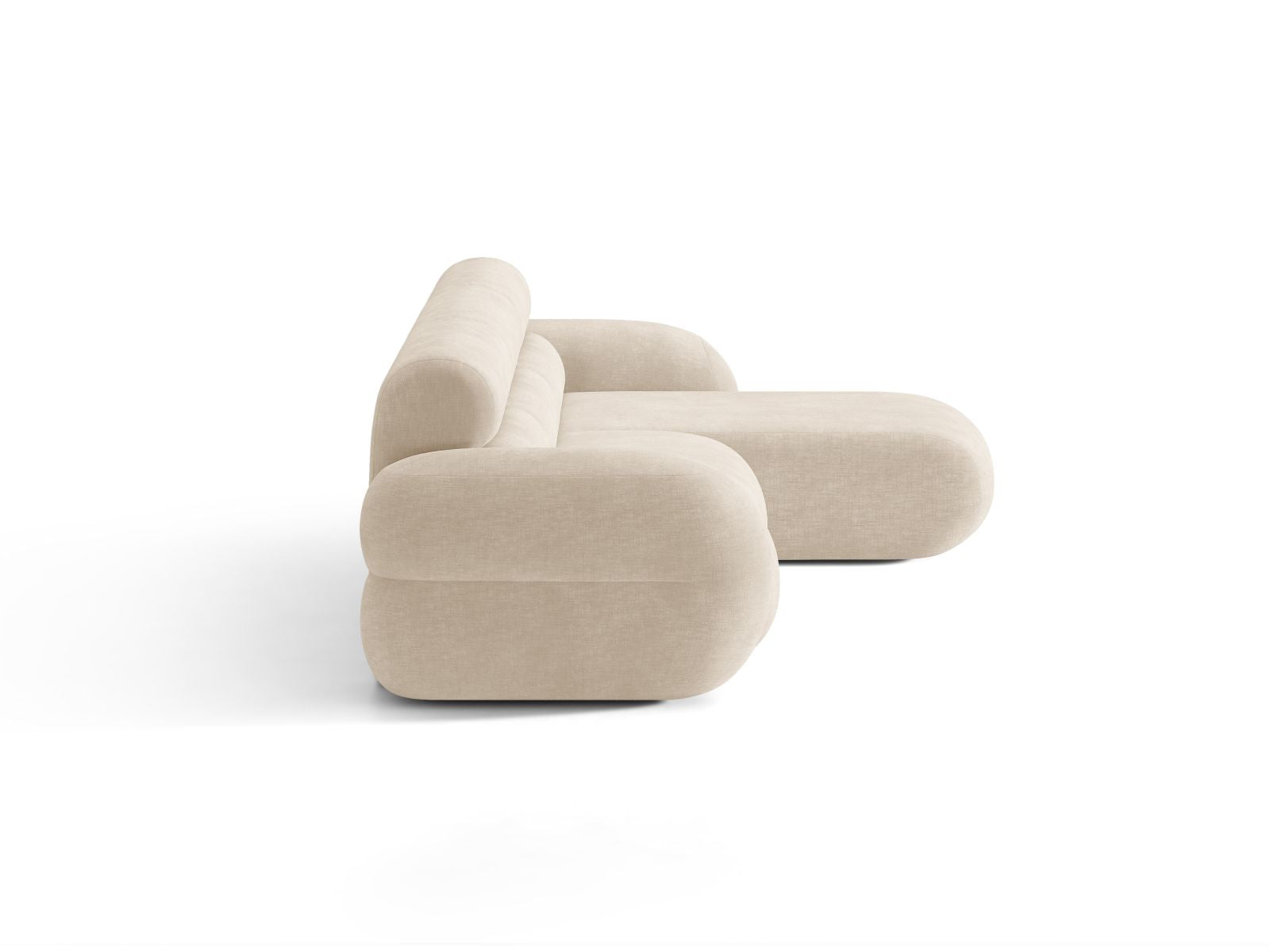 Rechthoekige NEO hoekbank in lichtbeige chenille