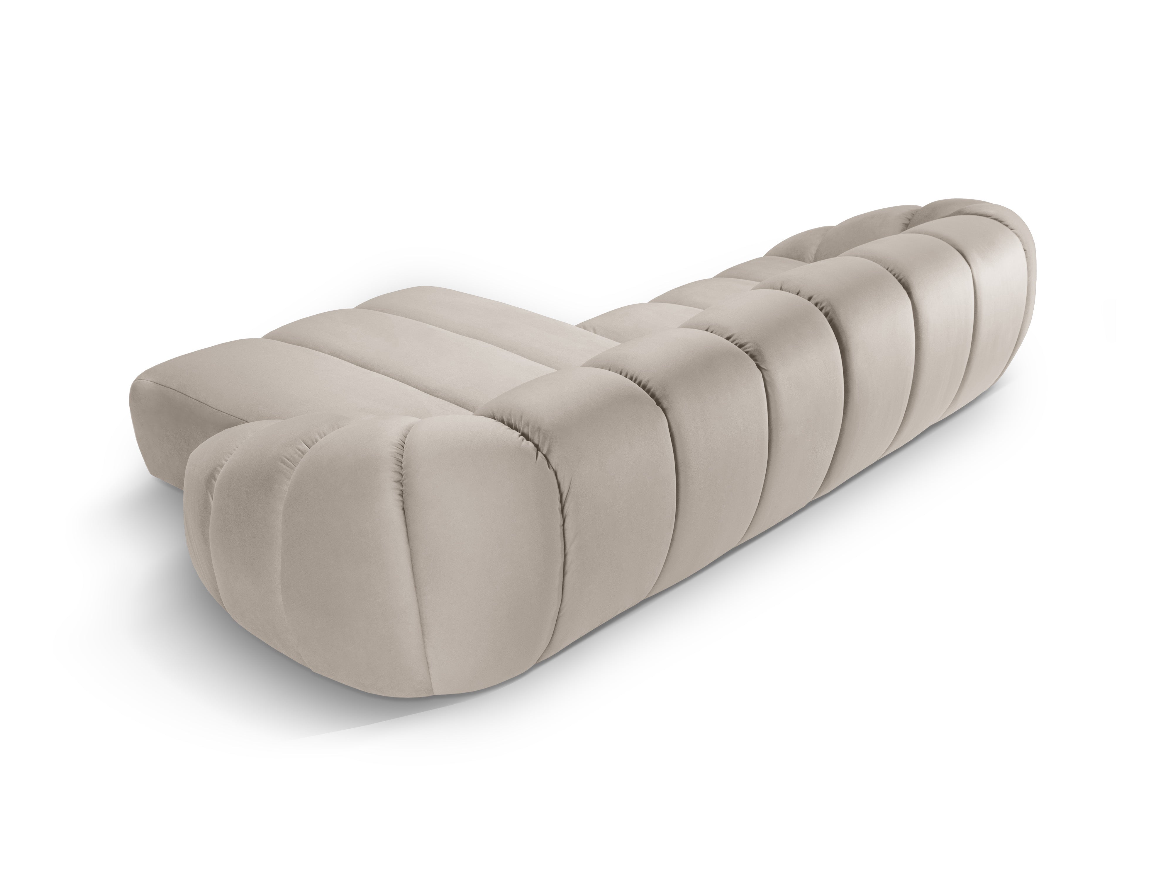 Velvet corner sofa for 4 people right-sided DIANA beige