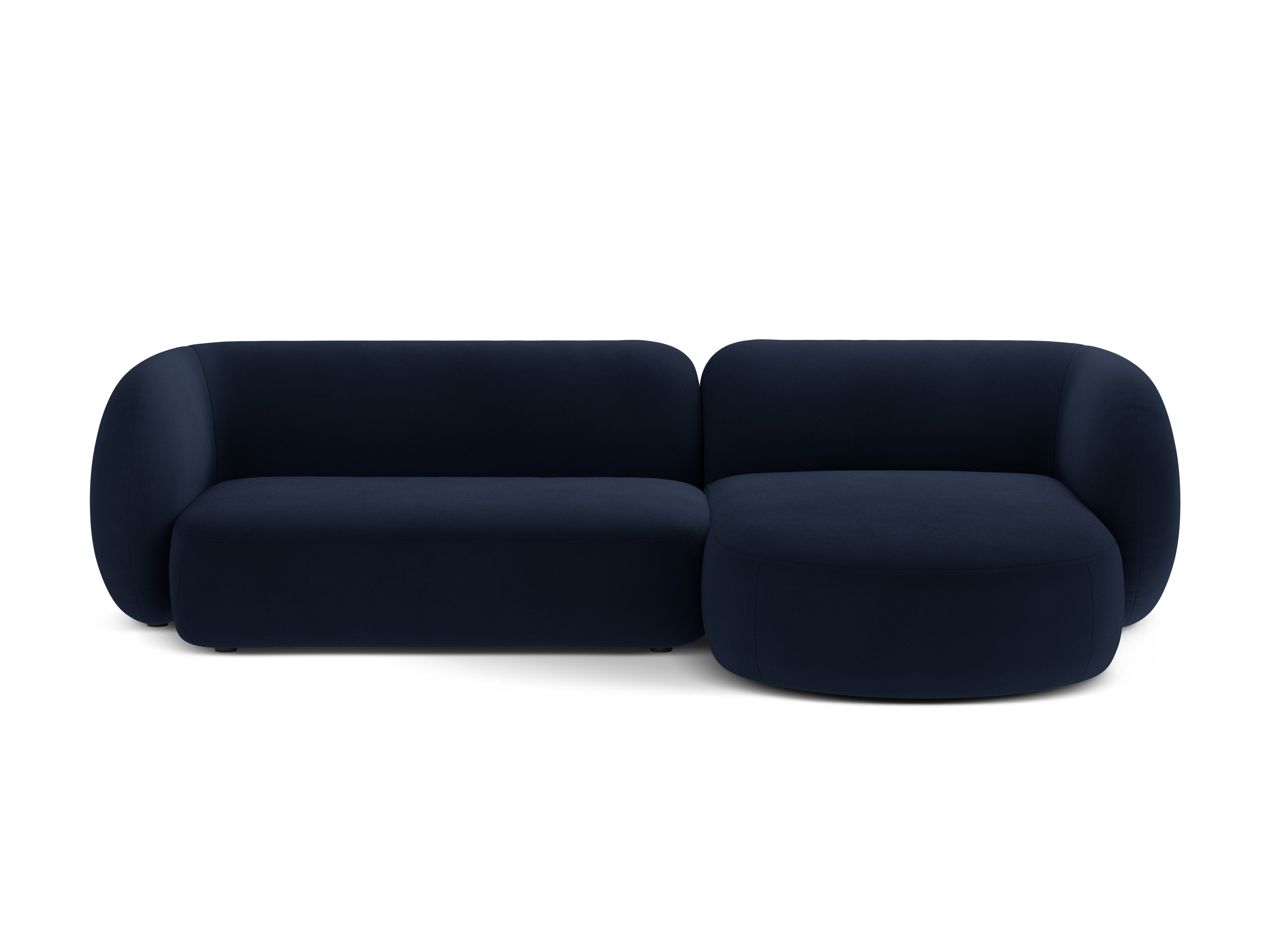 Right-facing velvet corner sofa for 3 people KATE royal blue