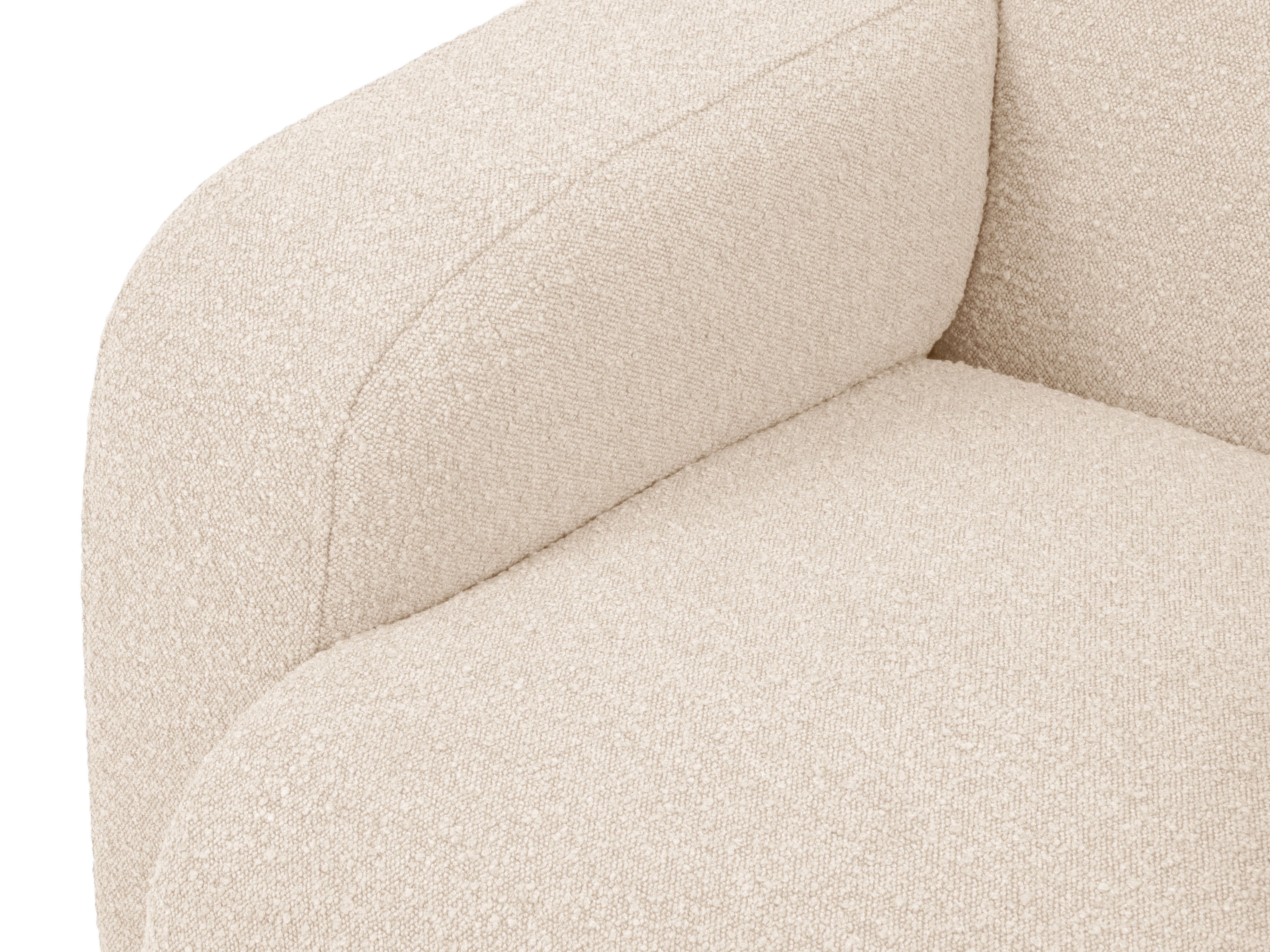Narożnik w tkaninie boucle prawostronny otwarty MOLINO beżowy – sofa narożna