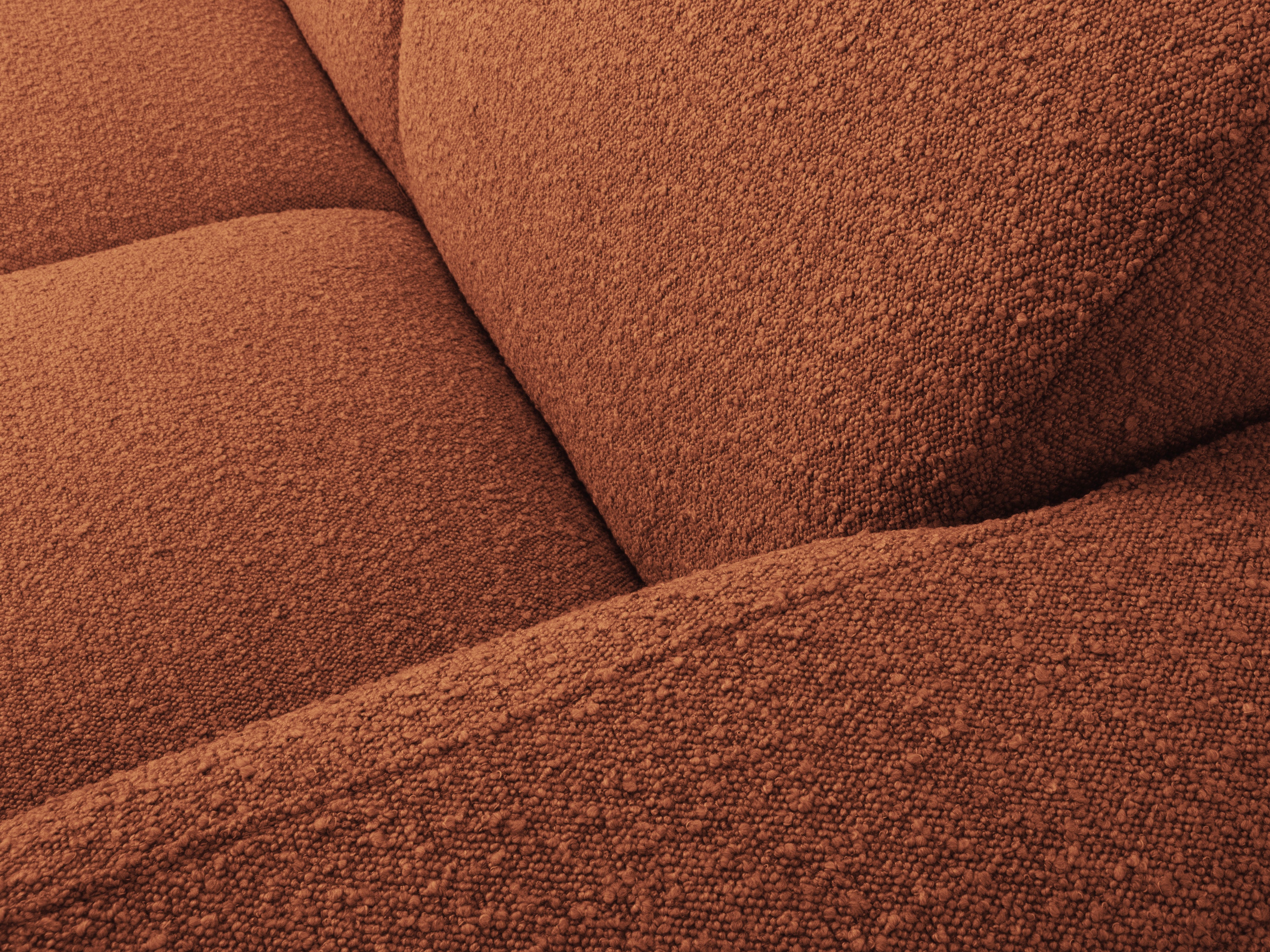 Narożnik w tkaninie boucle prawostronny otwarty MOLINO terracotta do salonu – Micadoni
