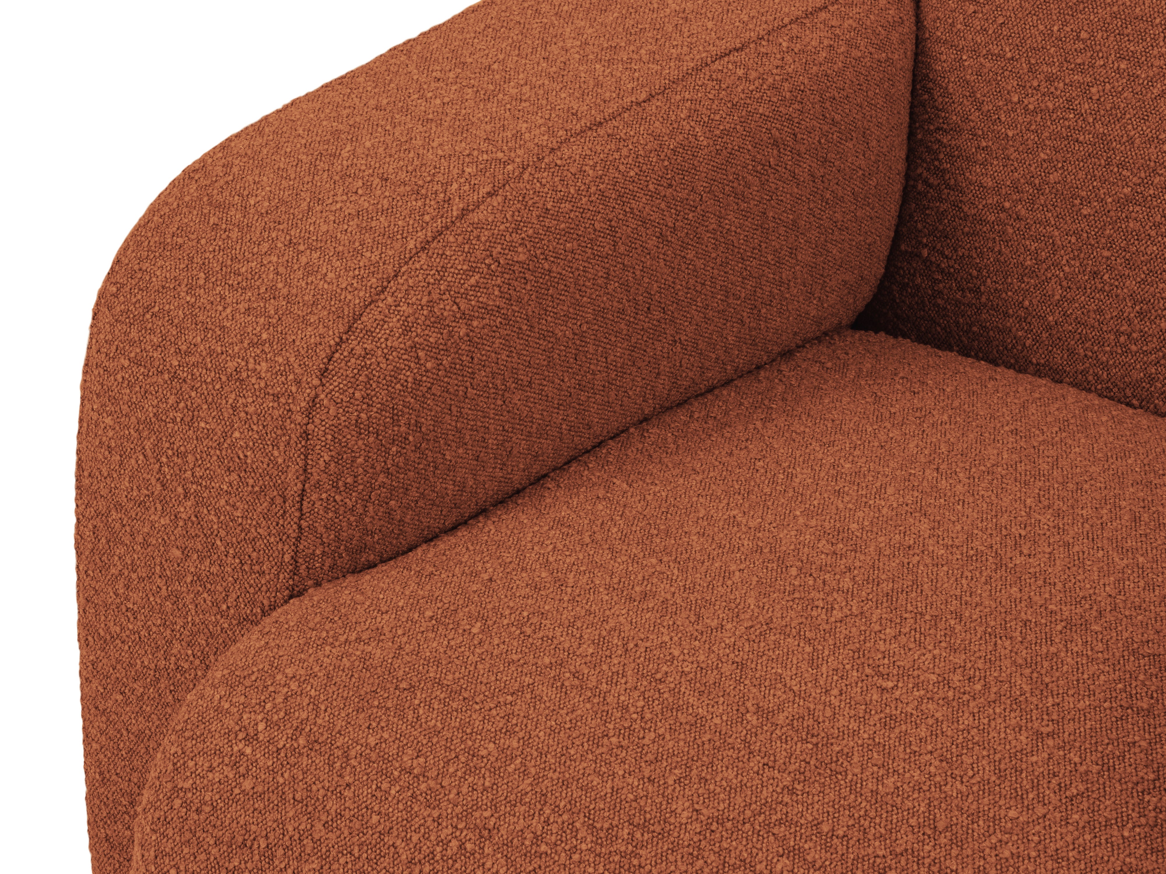 Narożnik w tkaninie boucle prawostronny otwarty MOLINO terracotta – sofa narożna