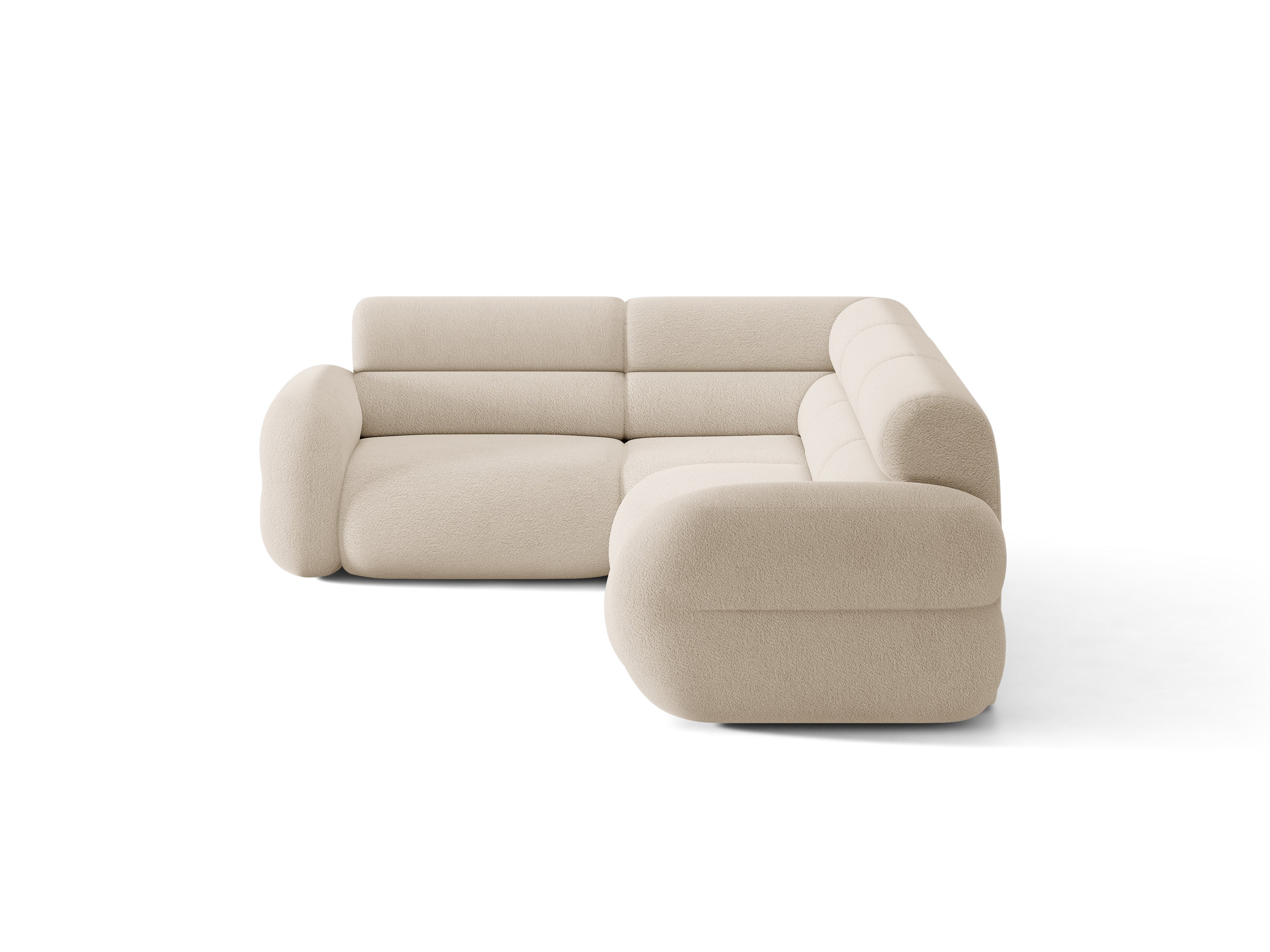 L-vormige linker NEO hoekbank in beige boucle